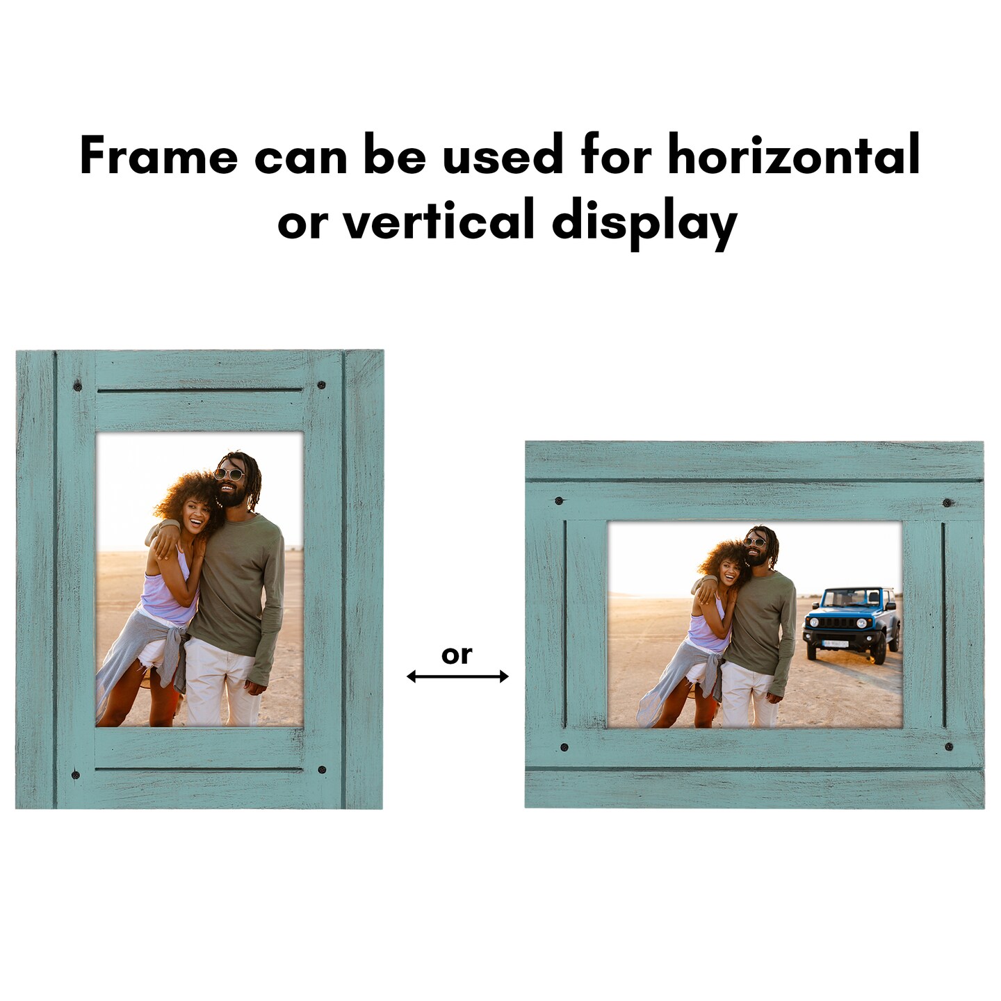 Americanflat Rustic Picture Frame - Modern Photo Frame for Unique Farmhouse Look - Polished Glass Cover - Hanging Hardware with Horizontal and Vertical Display - Includes Easel