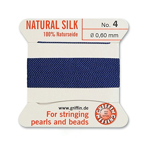 #4 Dark Blue Griffin Silk Bead Cord (2 Meters)