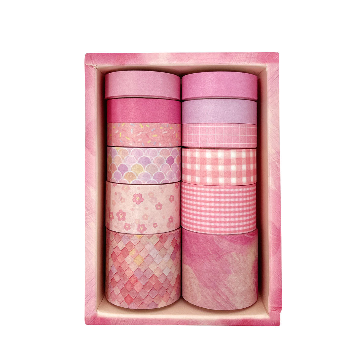 Wrapables Decorative Washi Tape Box Set for DIY Arts & Crafts, Scrapbooking, Diary, Stationery, Card-Making, Gift Wrapping (12 Rolls) Pink