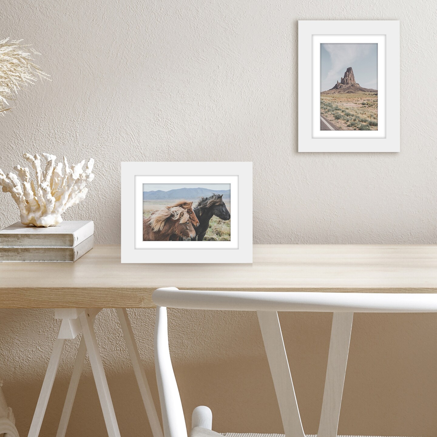 Americanflat Picture Frame with Mat - Photo Frame for Wall Display - Shatter Resistant Glass - Adjustable Hanging Hardware - Includes Easel