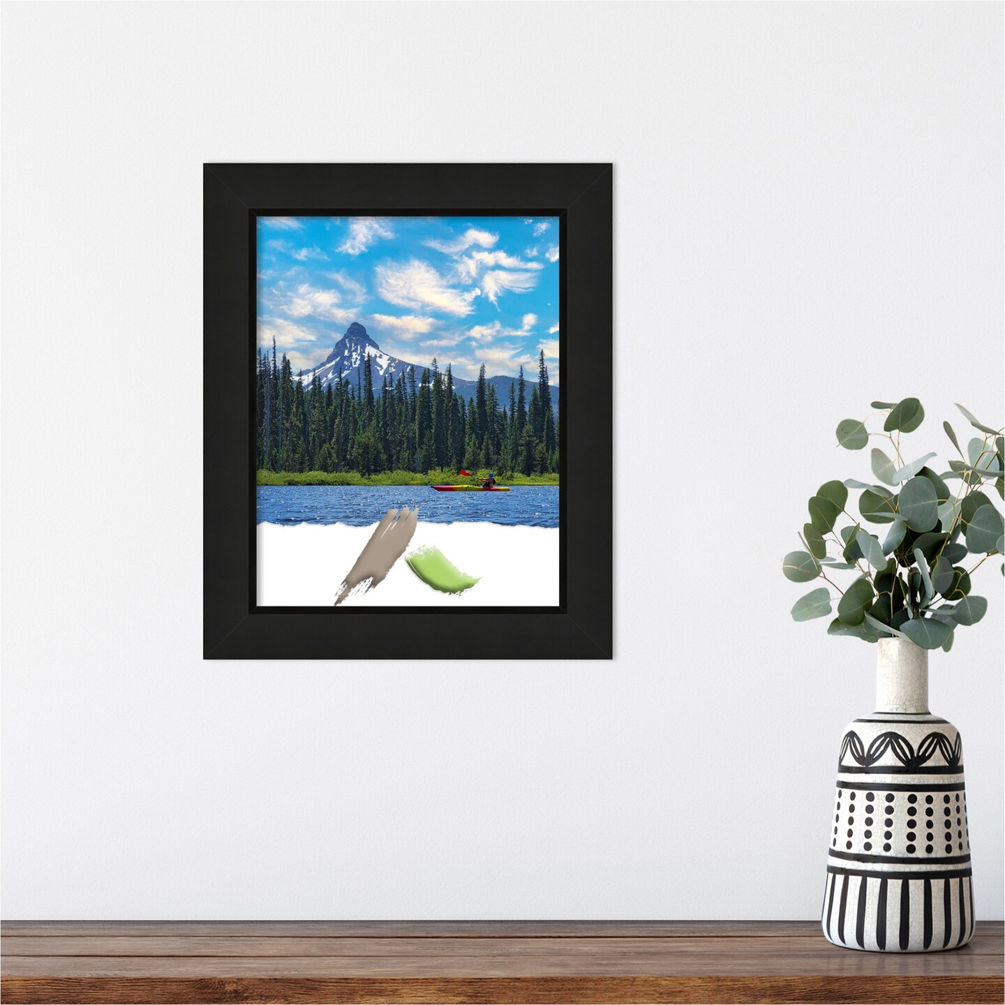 Midnight Black Narrow Wood Picture Frame