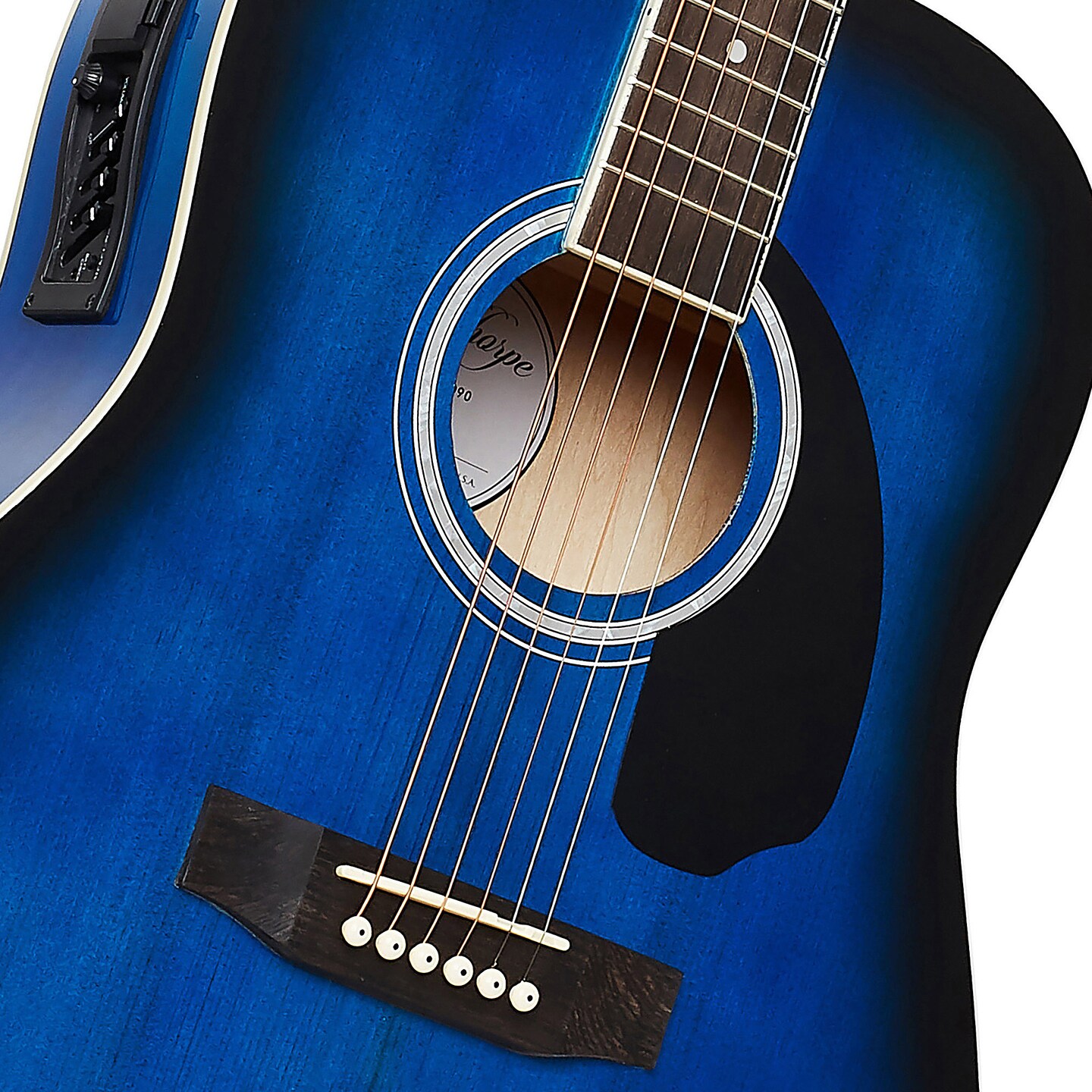 Ashthorpe Full-Size Dreadnought Acoustic Electric Guitar Package with 10 Watt Amp