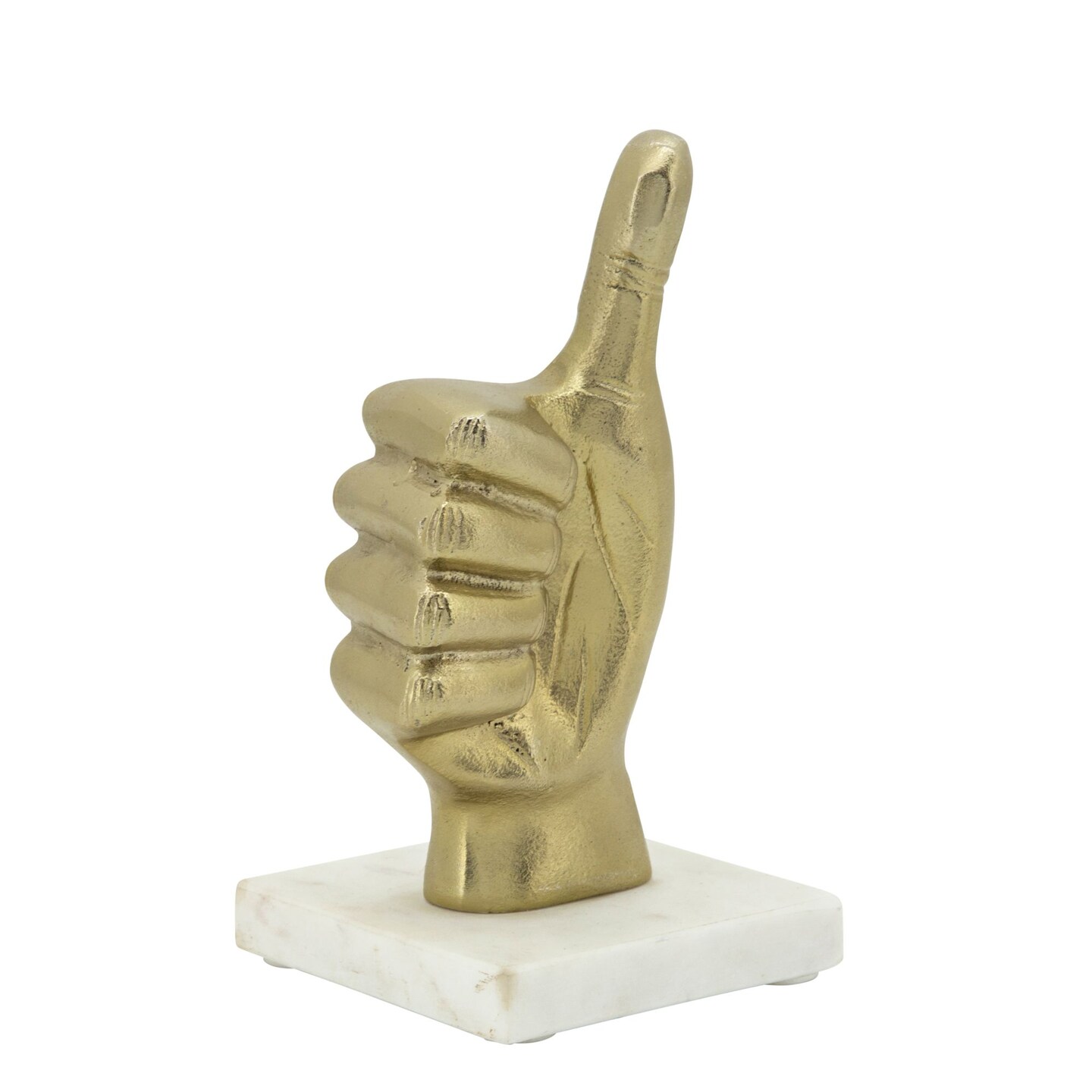 Kingston Living 8&#x22; Gold Thumbs Up on Marble Base Sculpture