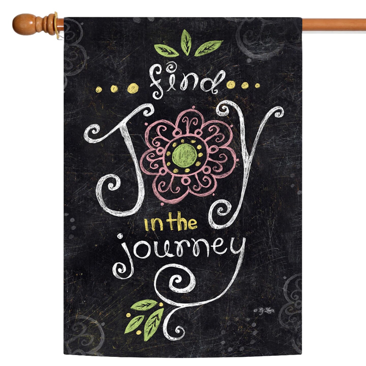 Toland Home Garden Chalkboard 'Find Joy in the Journey' Outdoor House Flag 40" x 28"