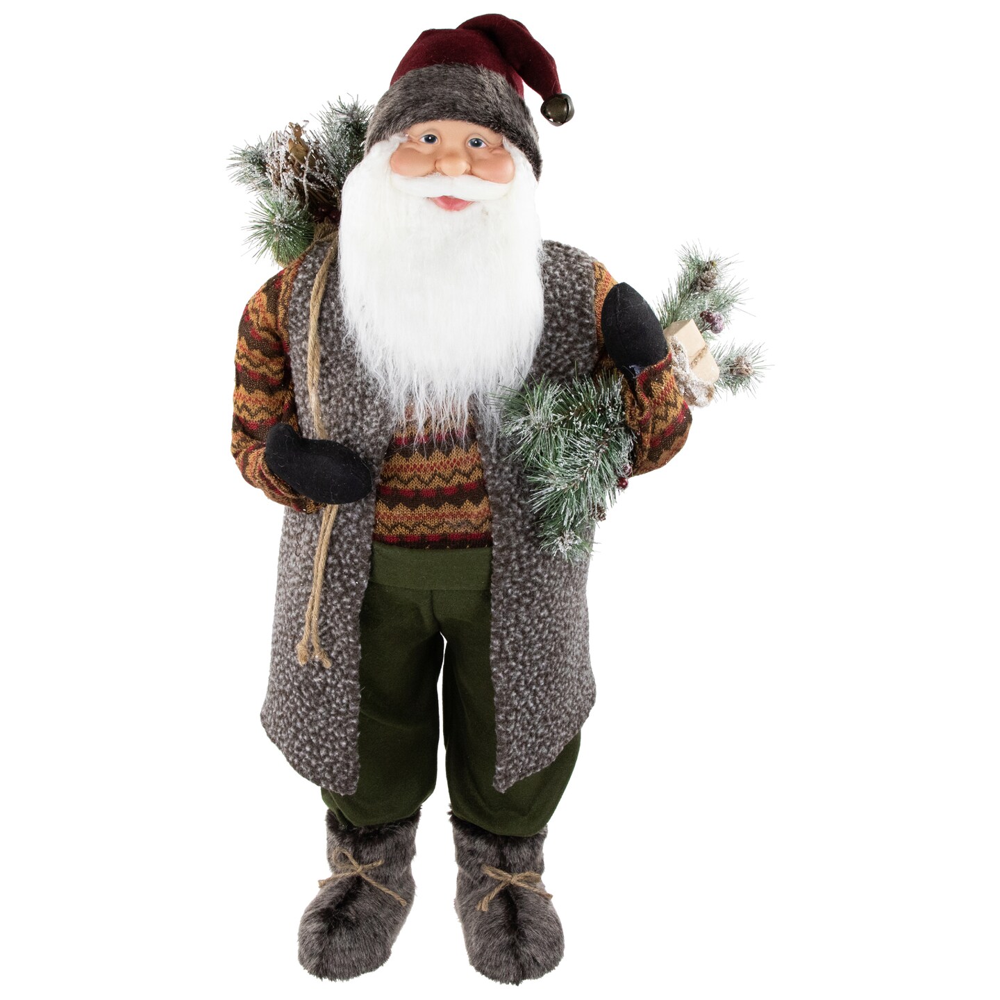 Northlight Woodland Santa Claus Standing Christmas Figure - 36"