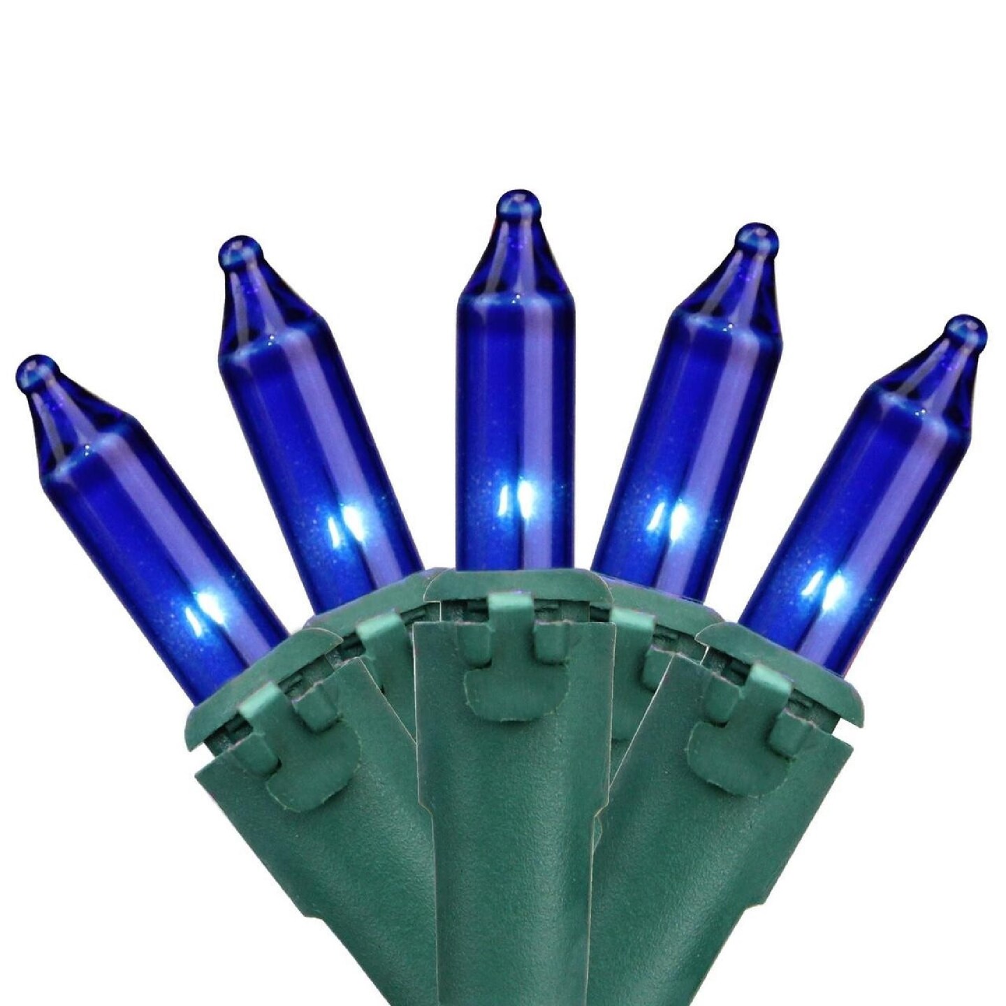 CC Christmas Decor 150-Count Blue Chasing Mini Christmas Light Set, 36ft Green Wire