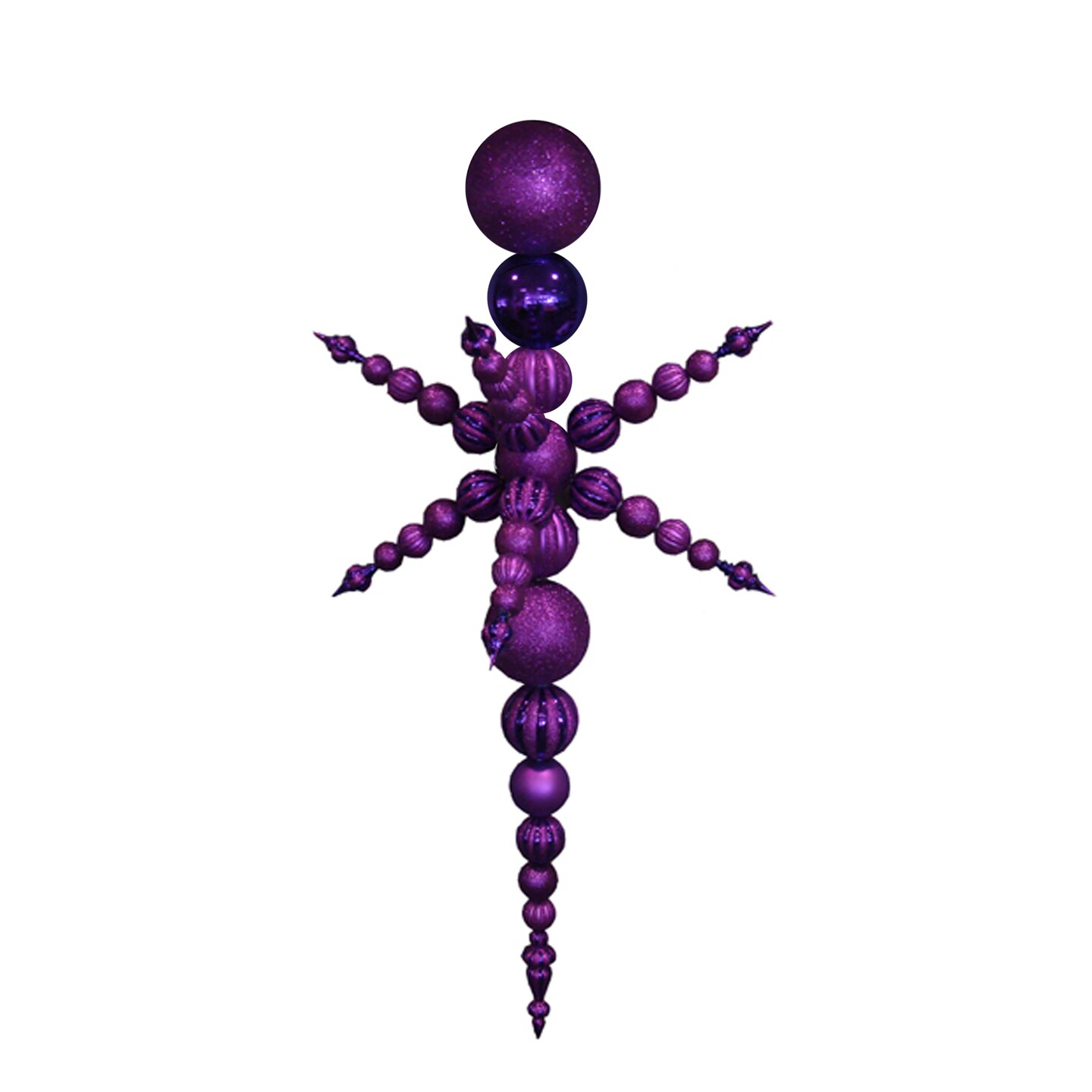 Vickerman 76&#x22; Purple Radical Snowflake 3-Finish Shatterproof Christmas Finial Ornament