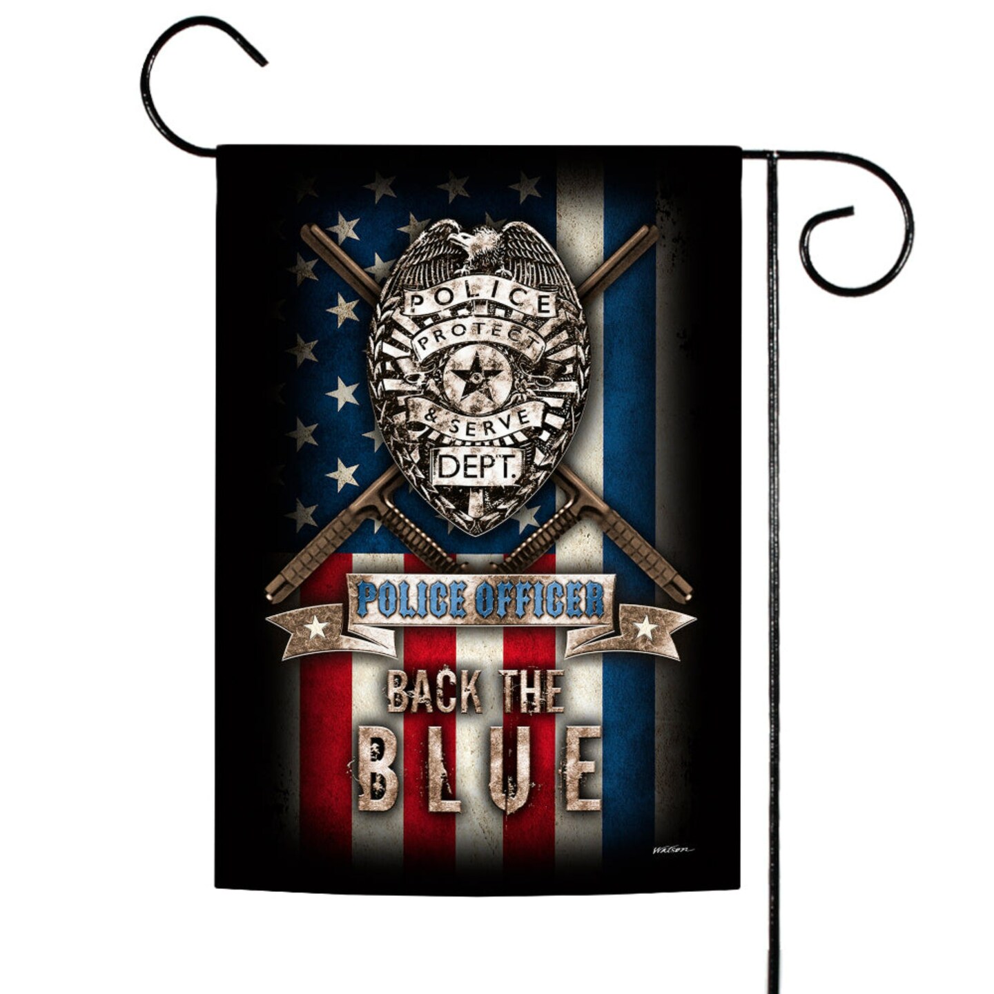 Toland Home Garden Back the Blue Police Department Outdoor Rectangular Mini Garden Flag 18&#x22; x 12.5&#x22;