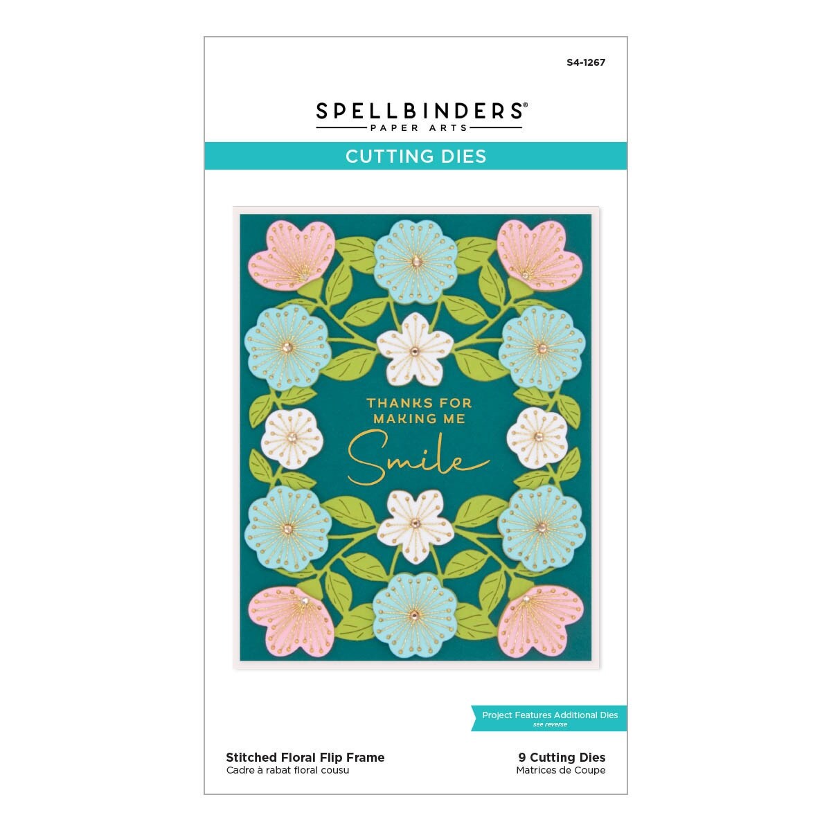 Spellbinders Etched Dies-Stitched Floral Flip Frame