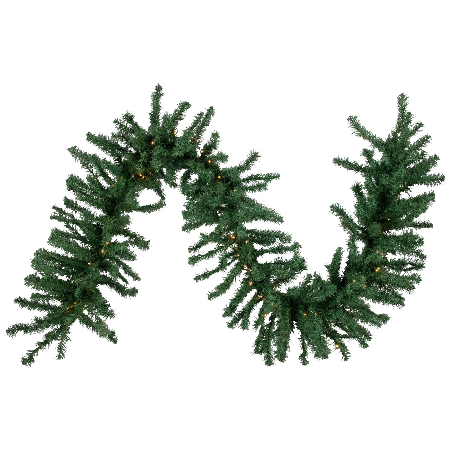 Northlight 27&#x27; x 20&#x22; Pre-Lit Green Artificial Pine Christmas Garland, Warm White LED Lights