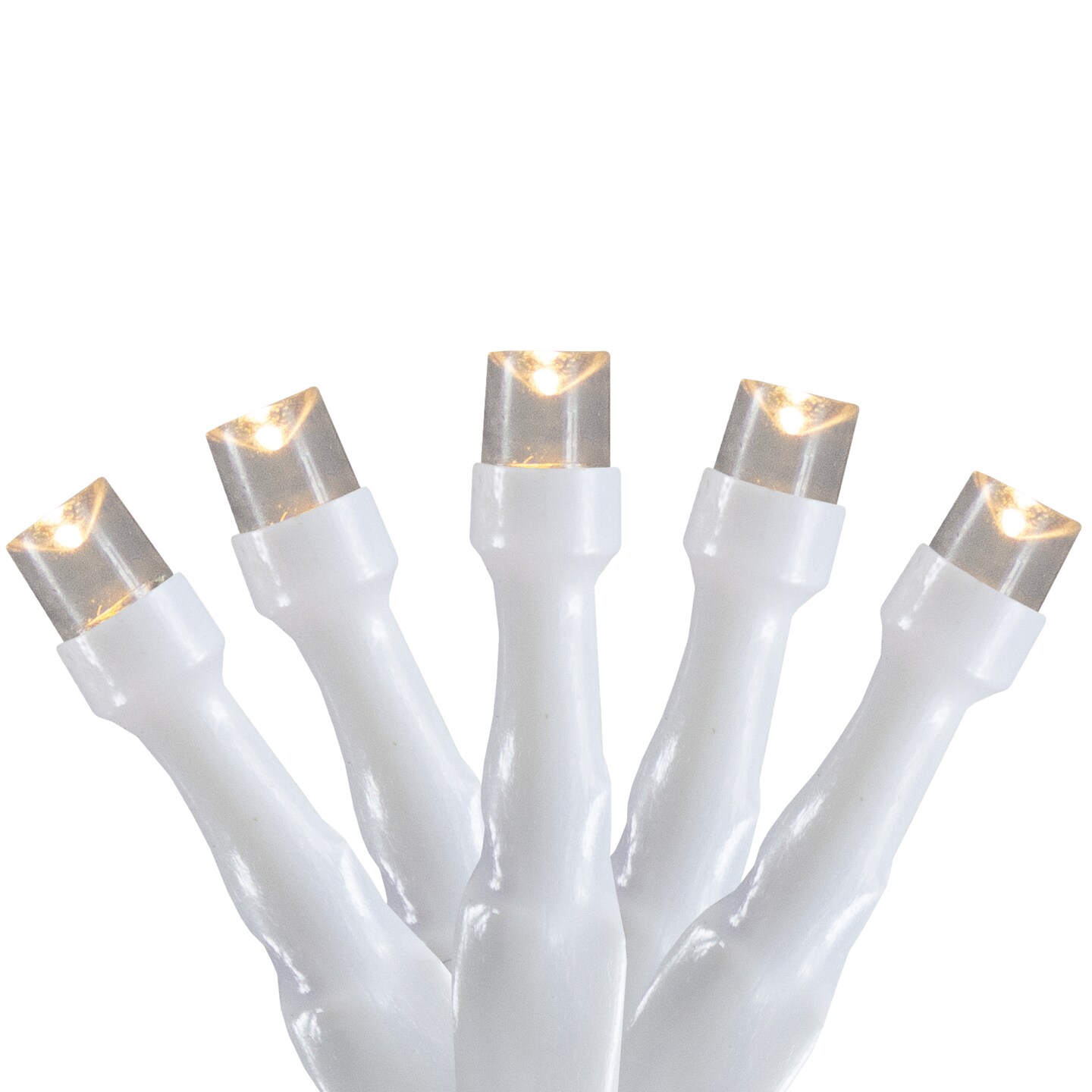 Northlight 10 B/O Warm White LED Wide Angle Christmas Lights - 3 ft White Wire