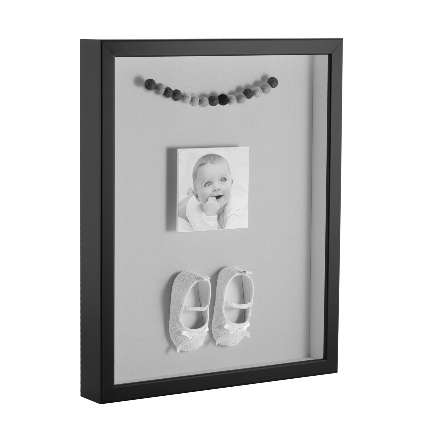 ArtToFrames 24x24 Inch Shadow Box Picture Frame, with a Satin Black Tall 1.00" Wide Shadowbox frame and Super White Mat Backing (4654)