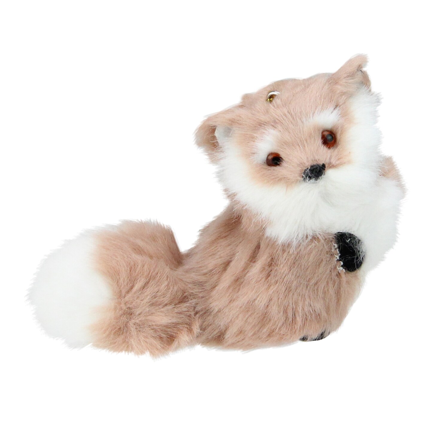 Kurt Adler 3.5” Brown and White Kurt S Adler Standing Furry Fox Christmas Ornament