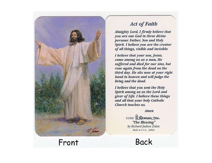 Roman Club Pack Of 50 &#x22;Act Of Faith&#x22; Religious Prayer Cards