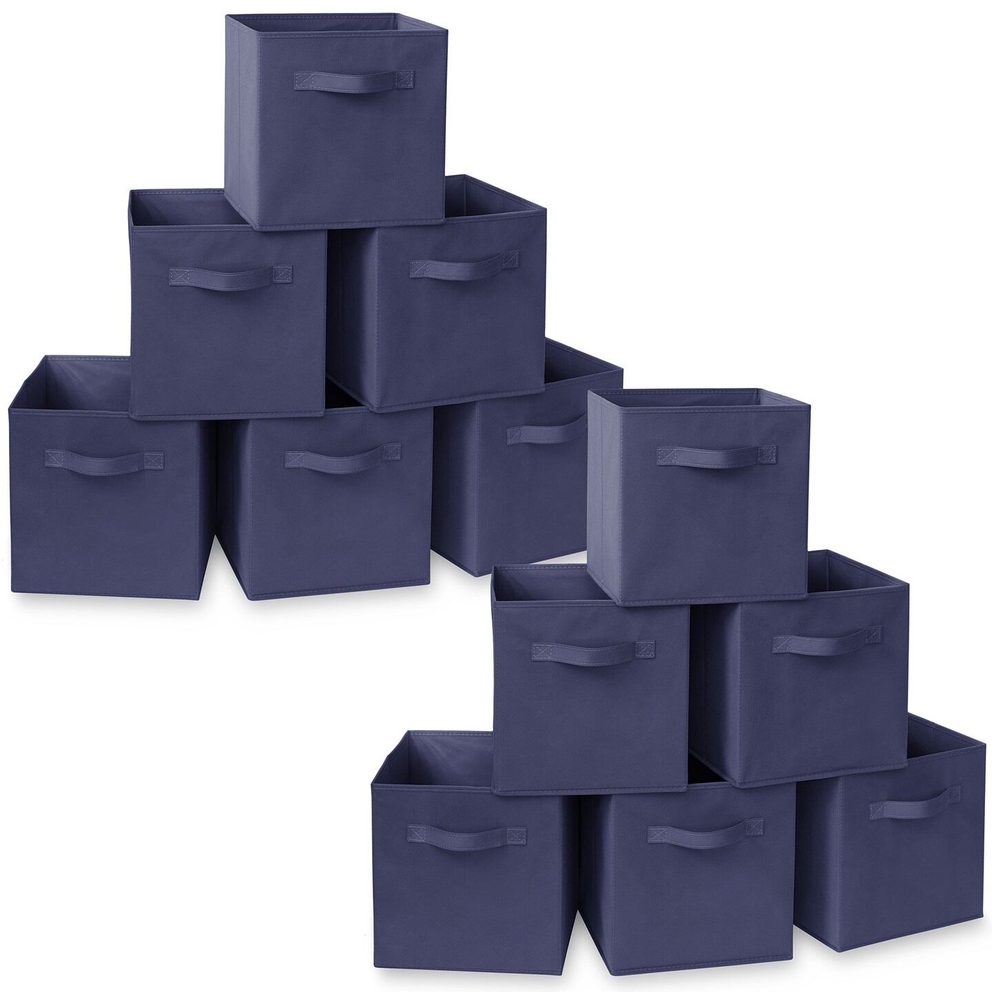 Casafield Set of 12 Collapsible Fabric Cube Storage Bins - 11" Foldable Cloth Baskets for Shelves, Cubby Organizers & More