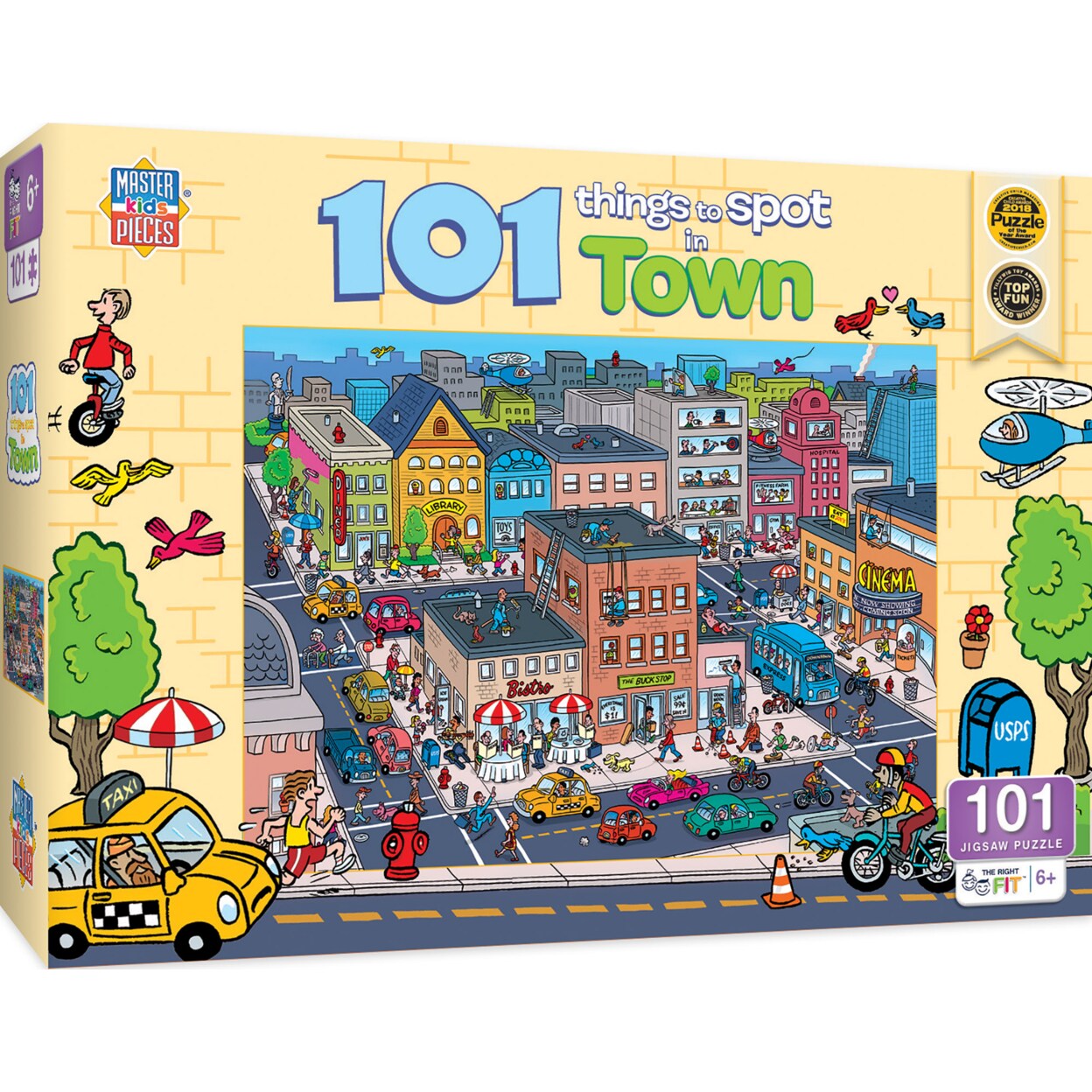 Masterpieces   100 Piece Kids Jigsaw Puzzle - 101 Things to Spot in Town