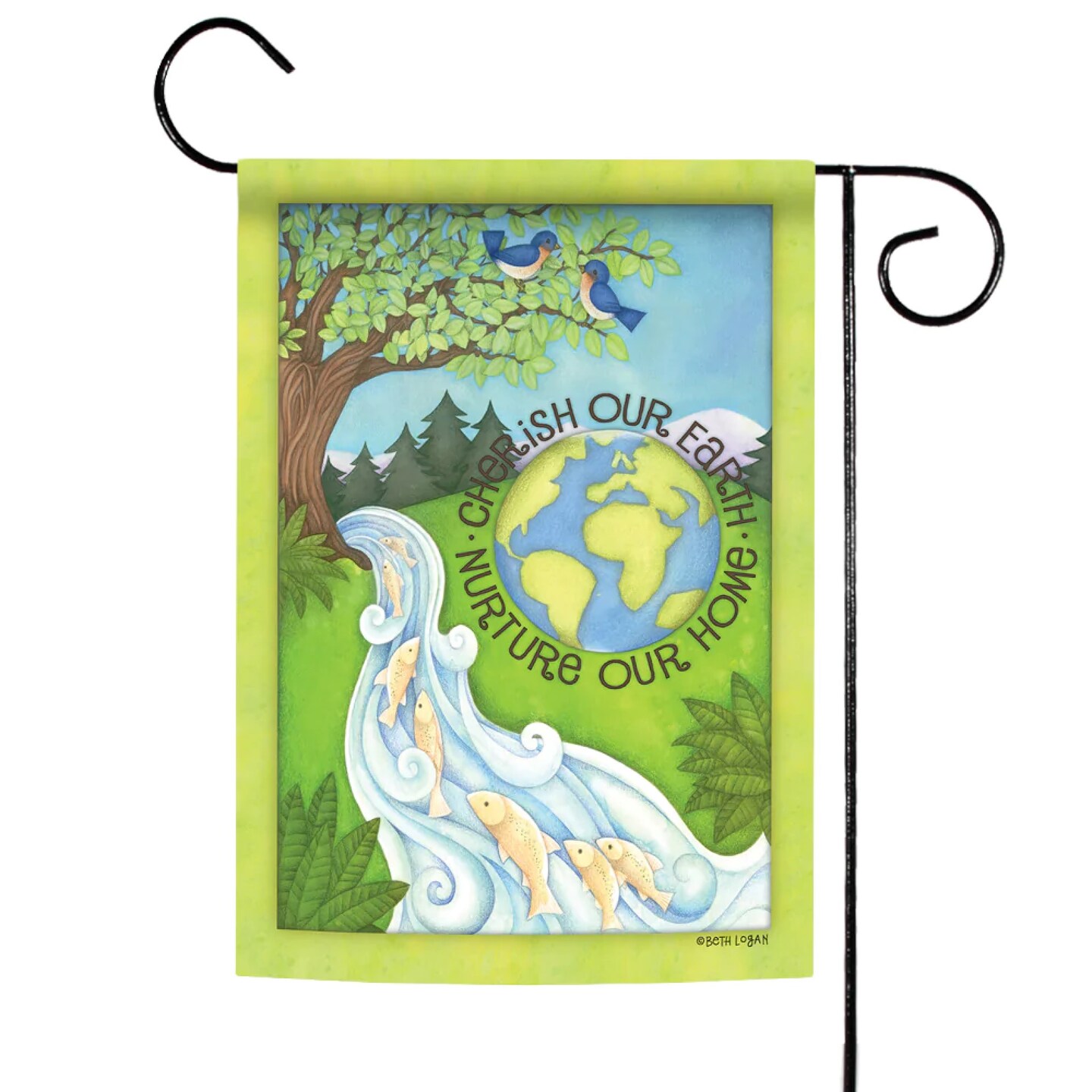 Toland Home Garden &#x22;Cherish Our Earth Nurture Our Home&#x22; Outdoor Garden Flag 18&#x22; x 12.5&#x22;