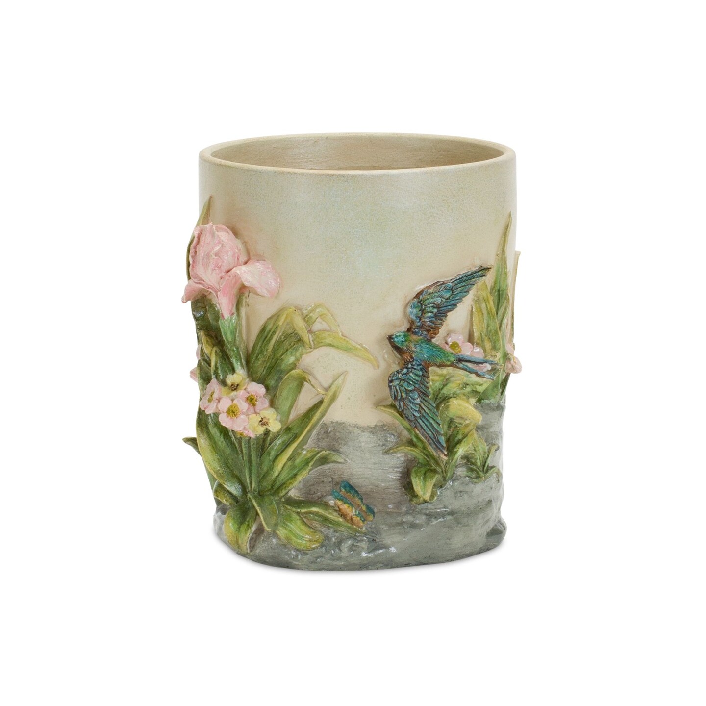 Melrose 6.5&#x22; Bird Floral Decorative Pot