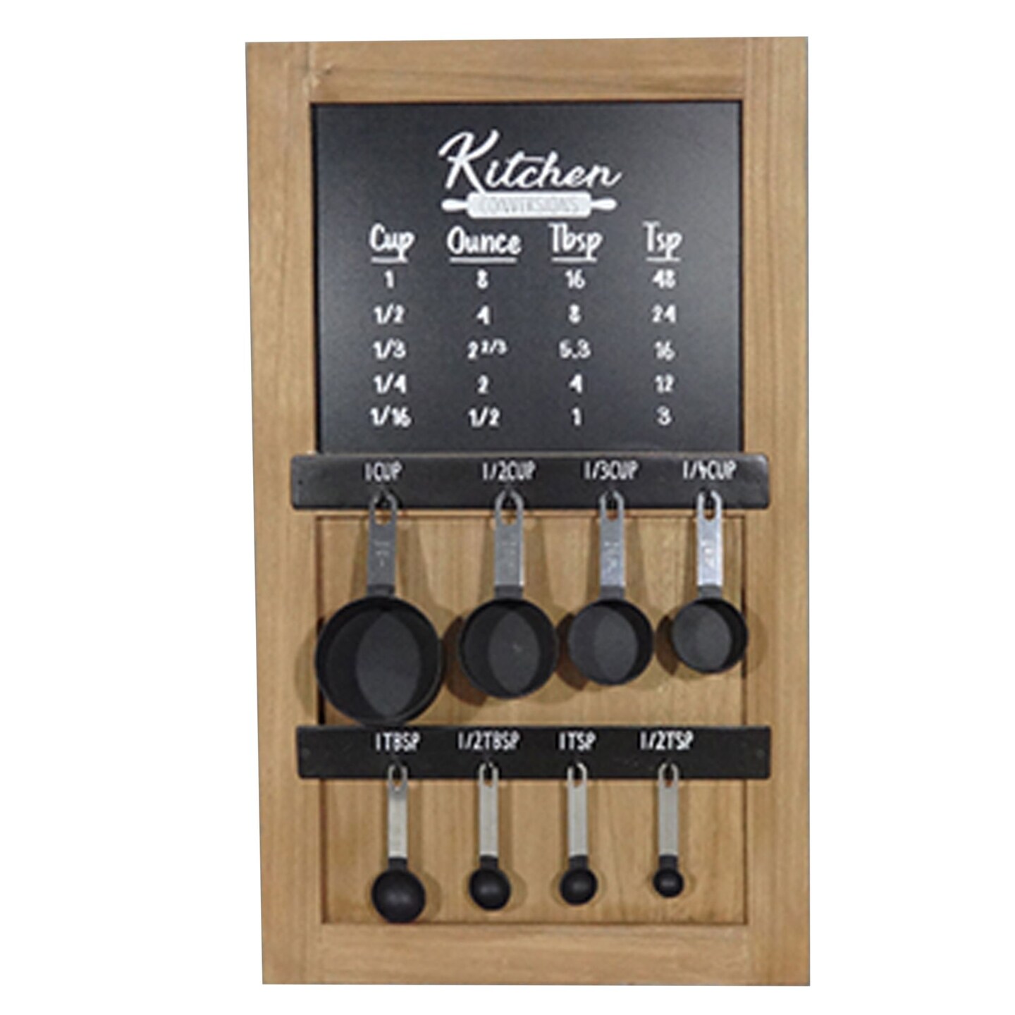 Creative Design 27.5" Black and White Rectangular Conversion Chart with Spoons