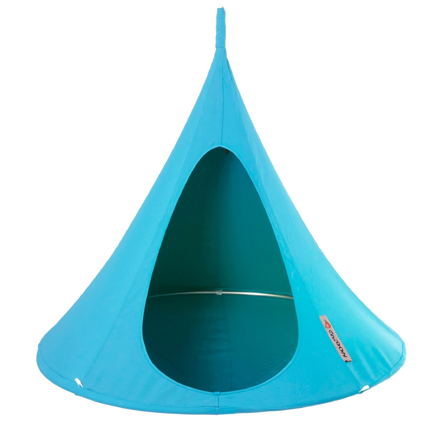 The Hamptons Collection 72&#x201D; Light Blue Two Person Hanging Cacoon Chair with Hanging Hardware