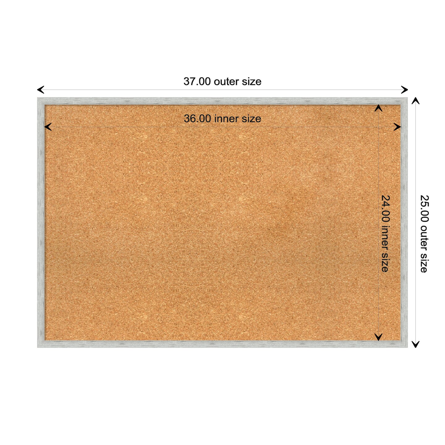 Imprint Wood Framed Corkboard, Natural Cork