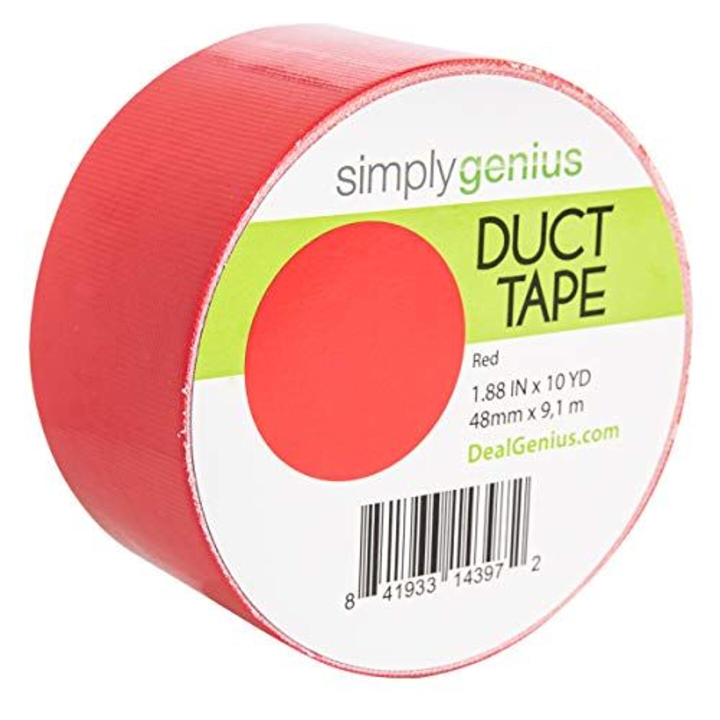 Simply Genius Art &#x26; Craft Duct Tape Heavy Duty - Craft Supplies for Adults - Colored Duct Tape - 1.8 in x 10 yards - Colorful Tape for DIY, Craft &#x26; Home Improvement (Red, Single roll)