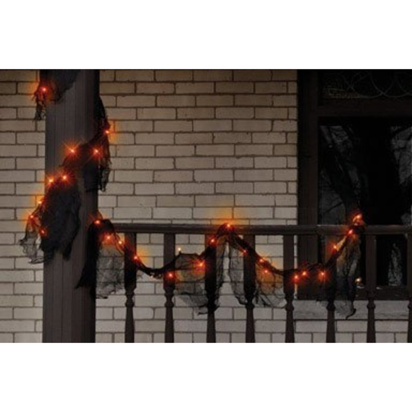 Impact Innovations Garland Lighted Gauze Black 108&#x22;