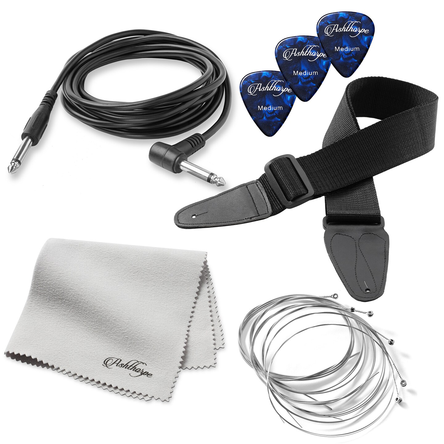 Ashthorpe 39-Inch Electric Guitar, Full-Size Guitar Kit with Padded Gig Bag, Tremolo Bar, Strap, Strings, Cable, Cloth, Picks