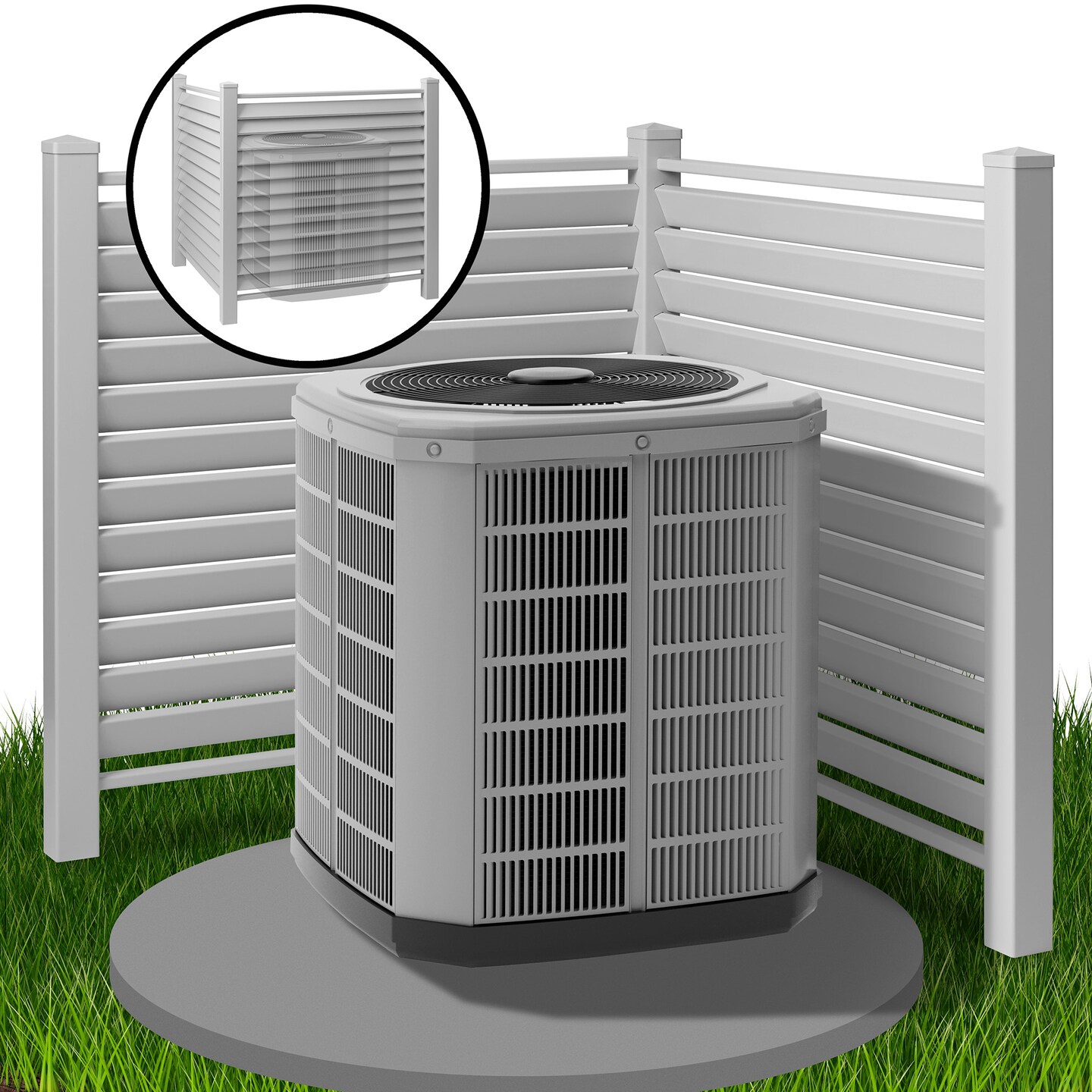 Casafield Privacy Screen - Outdoor Vinyl Fence Panel Enclosure for AC / Trash Bins / Pool Equipment