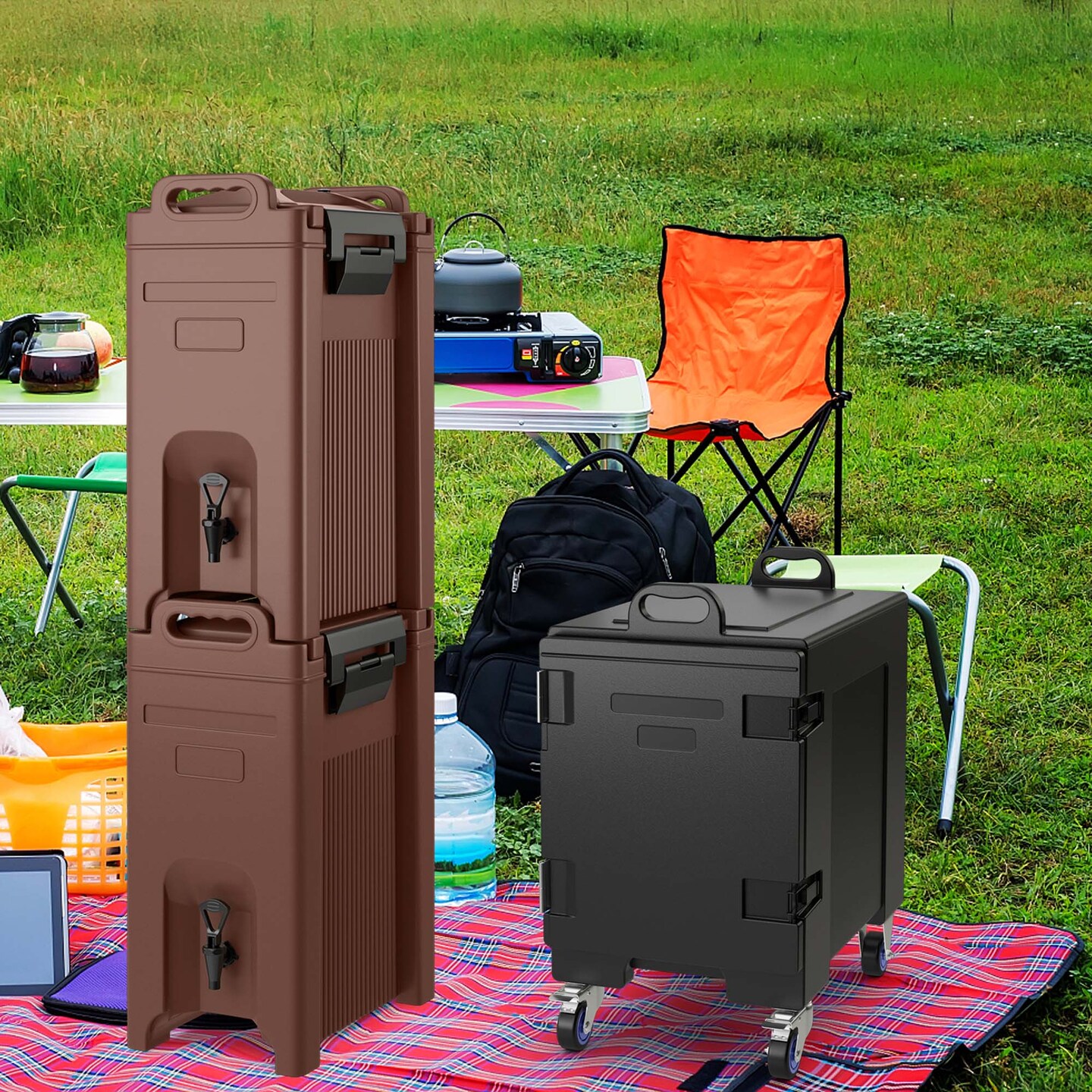 Costway 1/2/3/4 PCS Insulated Beverage Server/Dispenser 5 Gallon Hot &#x26; Cold Drinks with Handles Coffee