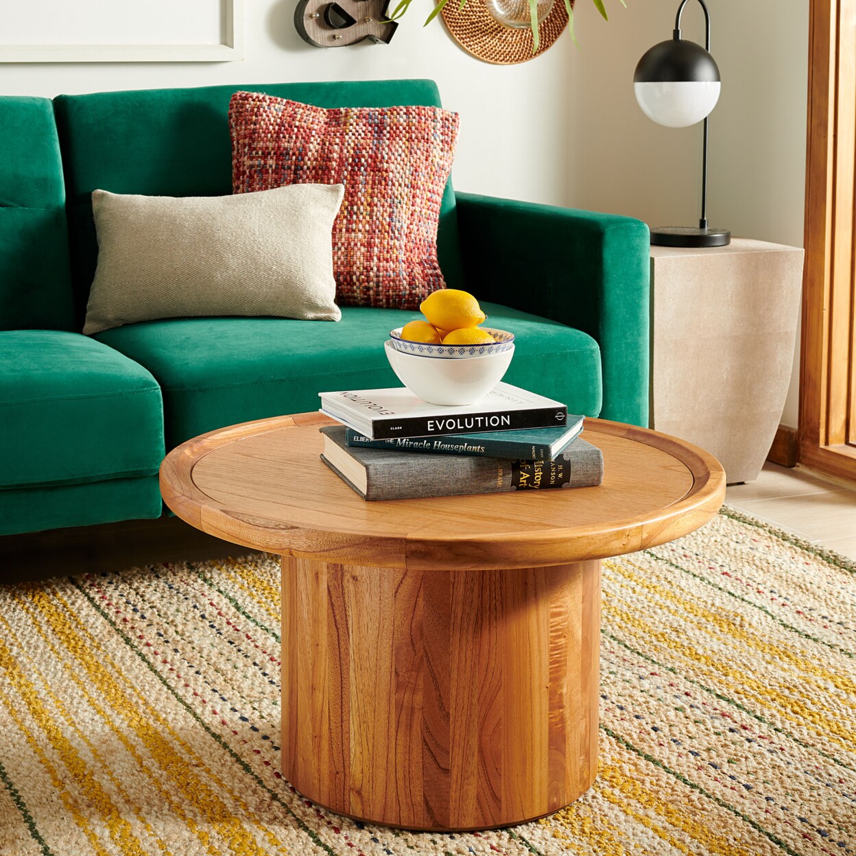 Safavieh   Devin Round Pedestal Coffee Table Natural