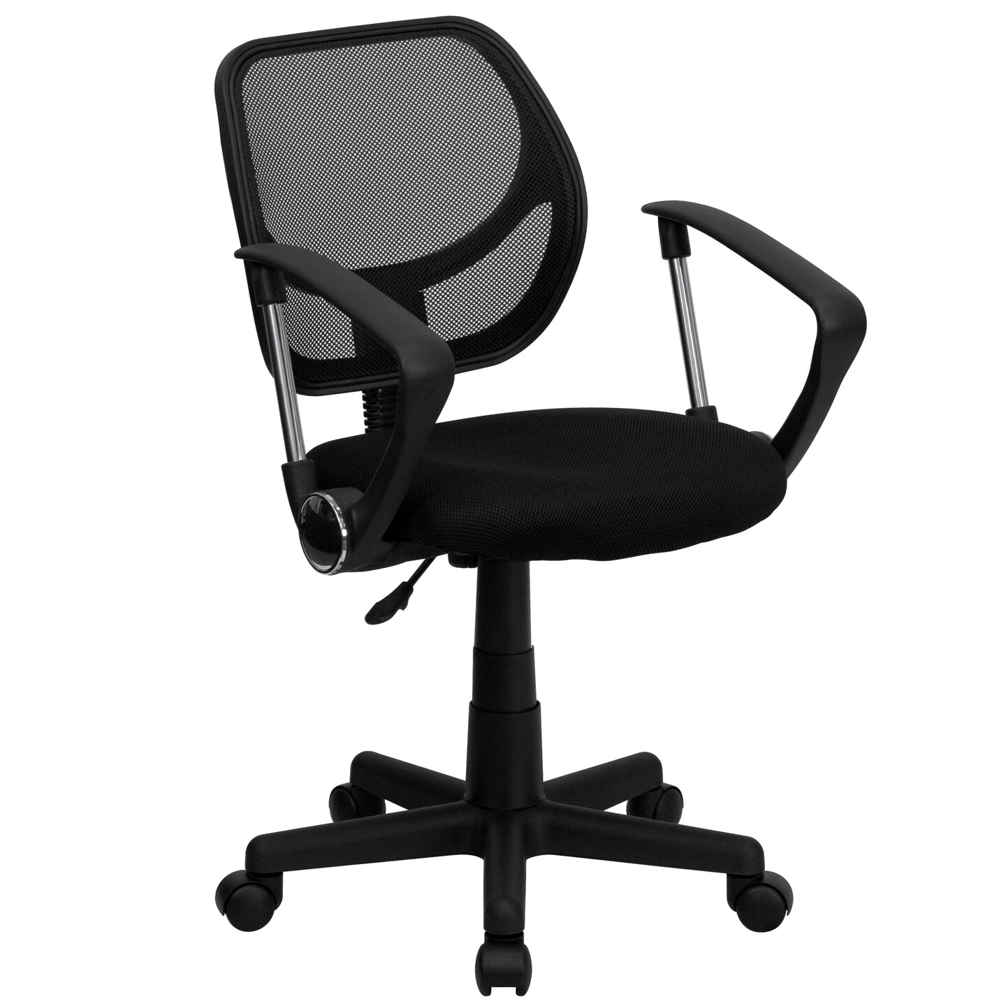 Emma and Oliver Mid-Back Mesh Swivel Task Office Chair with Curved Square Back and Arms