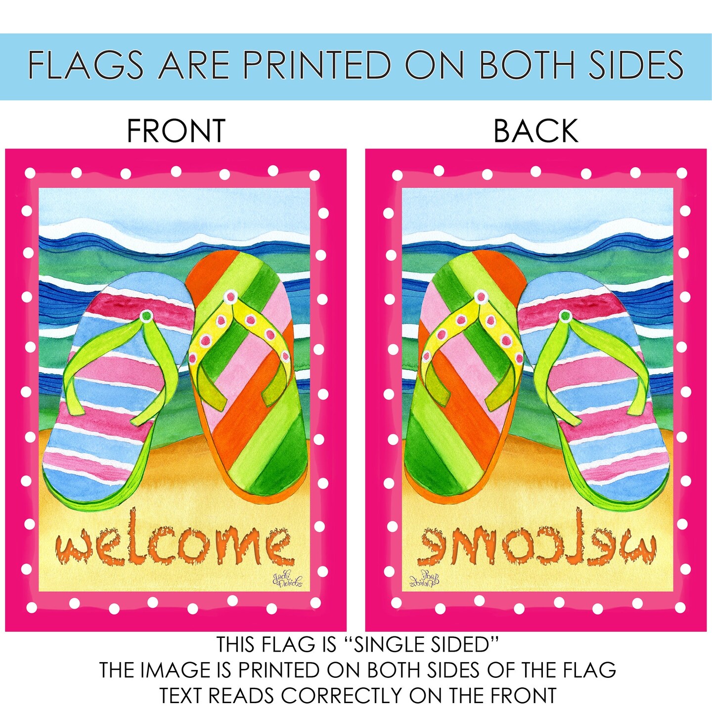 Flip Flop Welcome Decorative Summer Flag