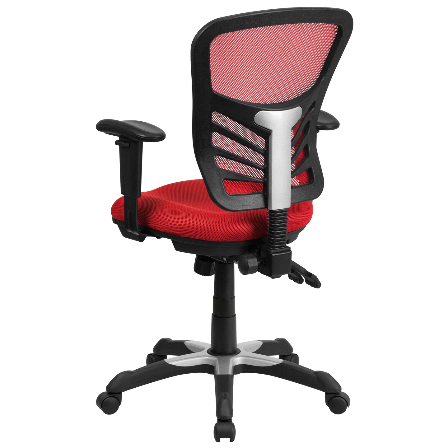 Emma and Oliver Mid-Back Mesh Triple Paddle Swivel Ergonomic Office Chair with Adjustable Arms