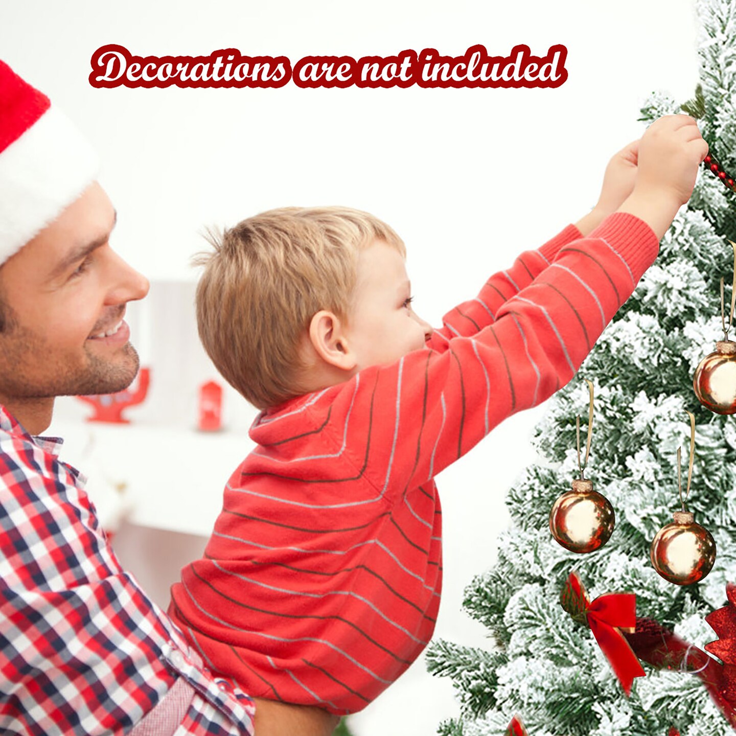 Costway 4.5FT Snow Flocked Artificial Christmas Tree Hinged w/400 Tips and Foldable Base