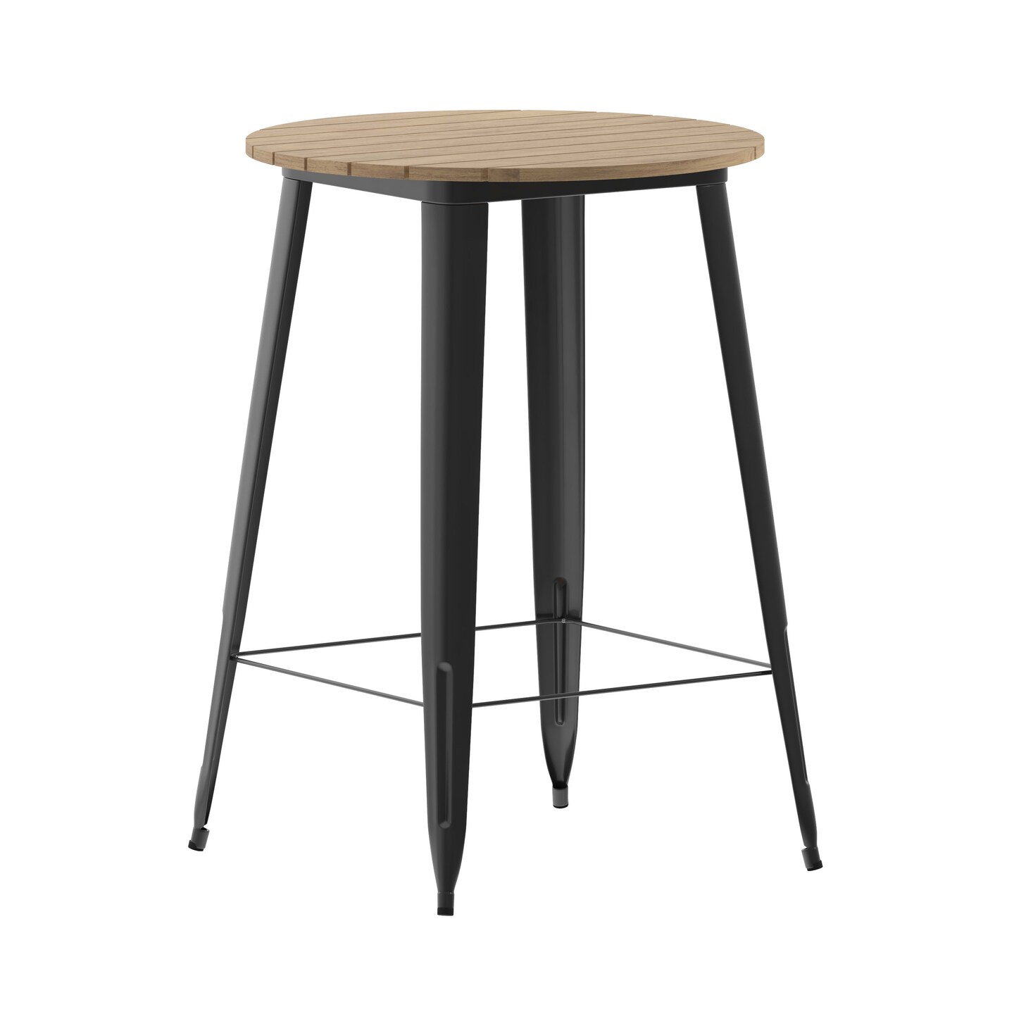 Merrick Lane Dryden Indoor/Outdoor Bar Top Table, 30" Round All Weather Poly Resin Top with Steel base