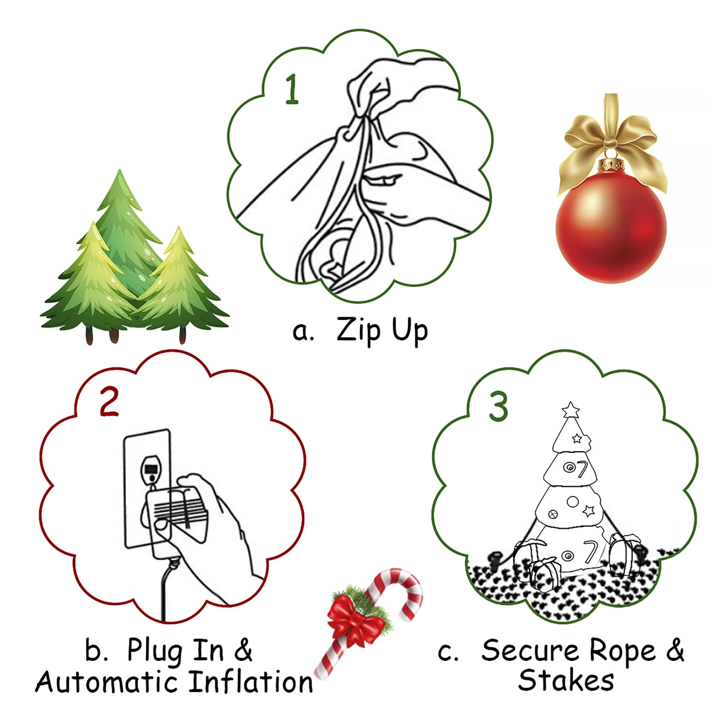 Costway 6 FT Inflatable Christmas Tree w/ Gift Boxes LED Bulbs Blow Up Yard Decoration