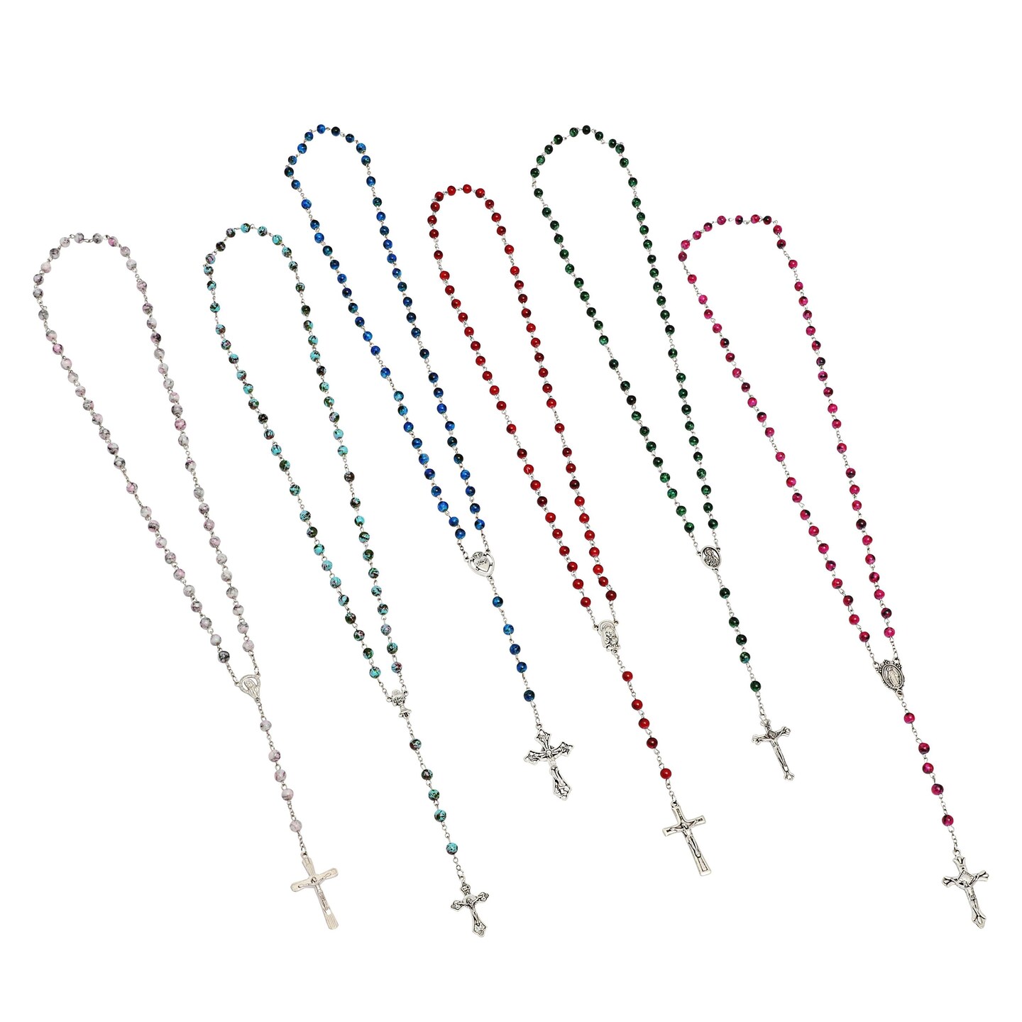  12 Pieces Sublimation Blanks Necklace Rosary Beads
