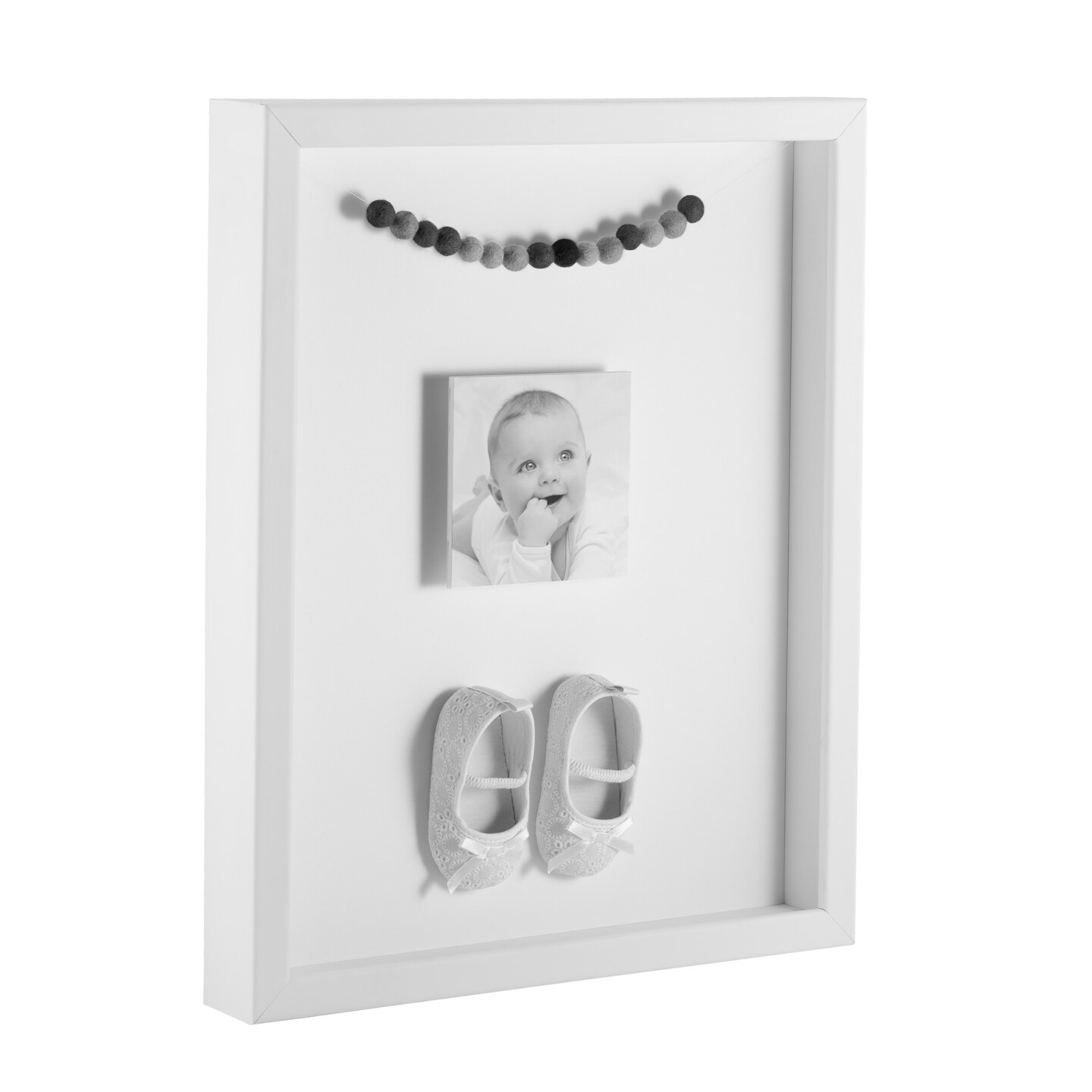 ArtToFrames 10x10 Inch Shadow Box Picture Frame, with a Satin White 1" Wide Shadowbox frame and Super White Mat Backing (4655)