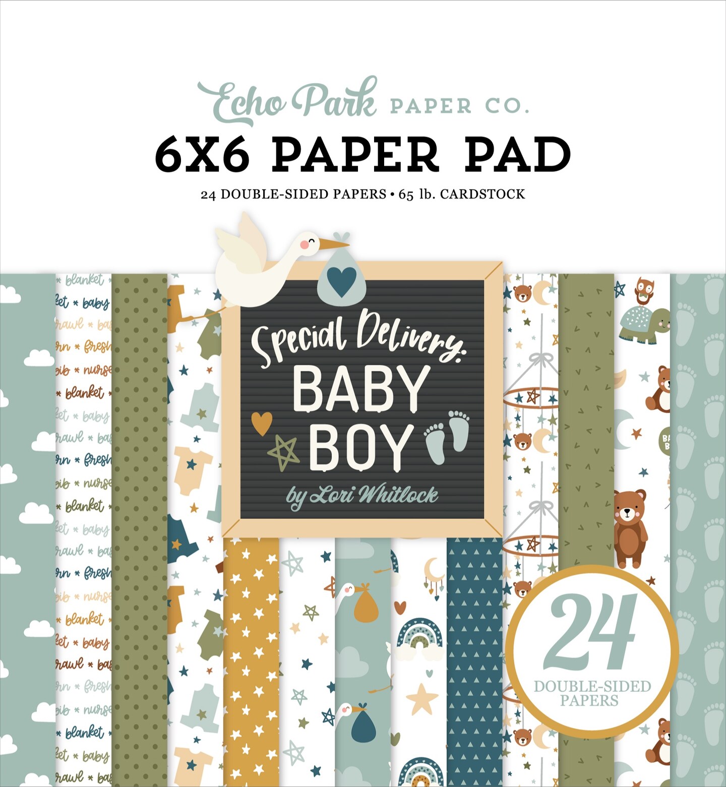 Echo Park Double-Sided Paper Pad 6&#x22;X6&#x22; 24/Pkg-Special Delivery Baby Boy