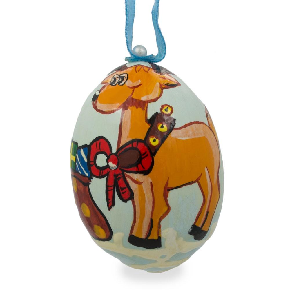 Reindeer and Gifts Wooden Christmas Ornament