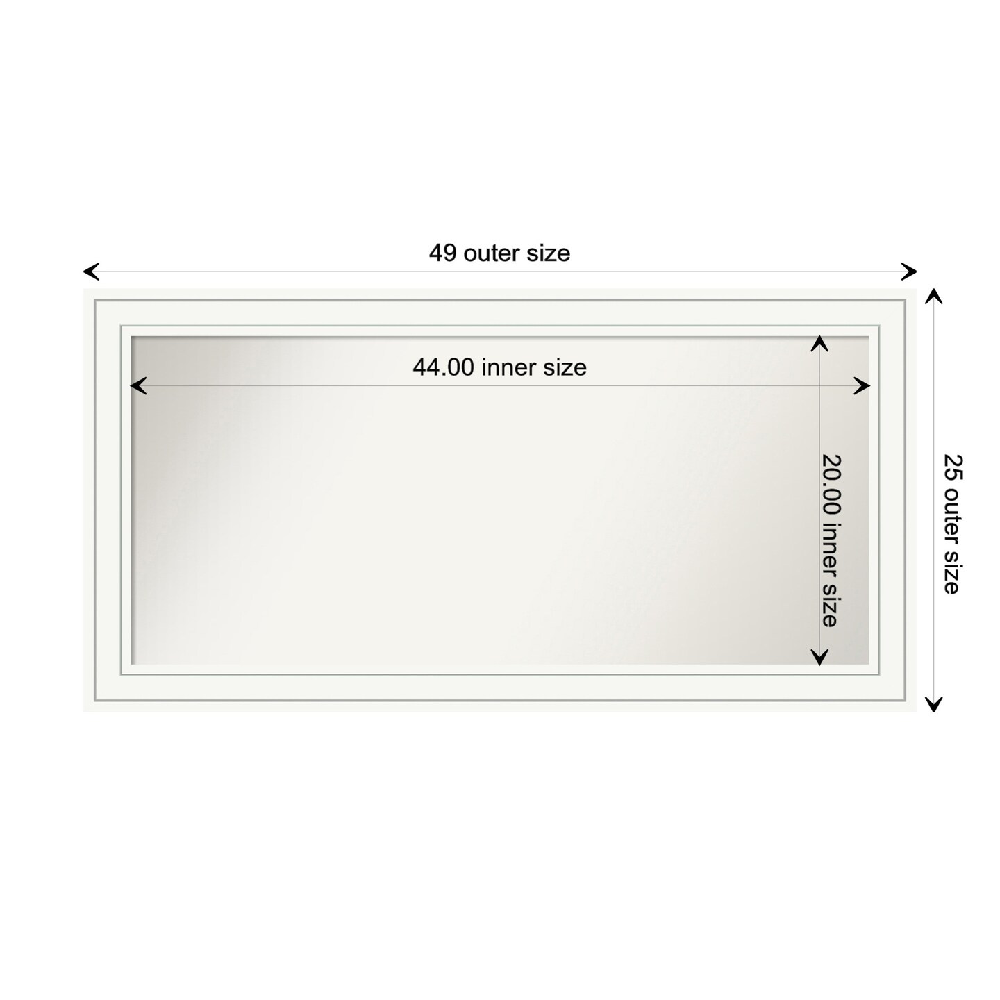 Craftsman White Non-Beveled Custom Framed Bathroom Vanity Wall Mirror