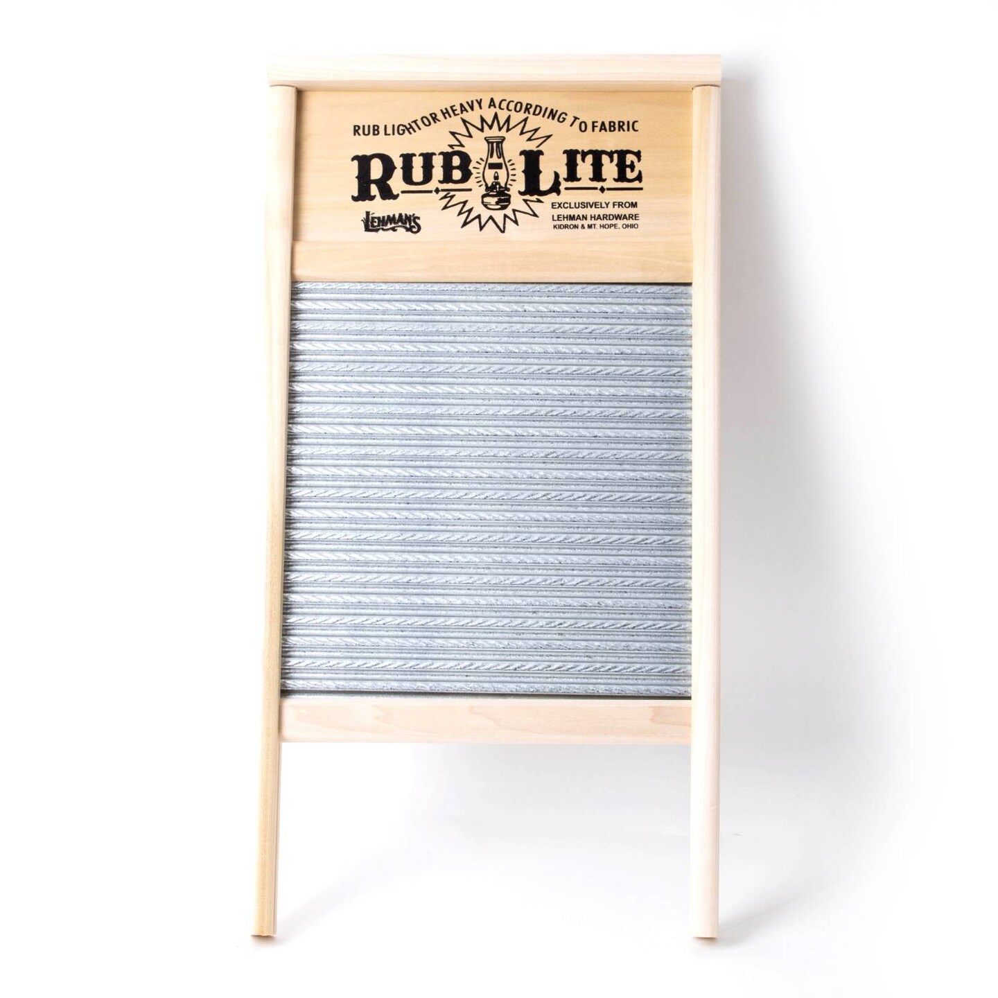 Lehman&#x27;s Galvanized Steel Manual Washboard, Rub-Lite, Spiral Crimp, for Function, Decor, or Music, 23.75 in x 12.5 in