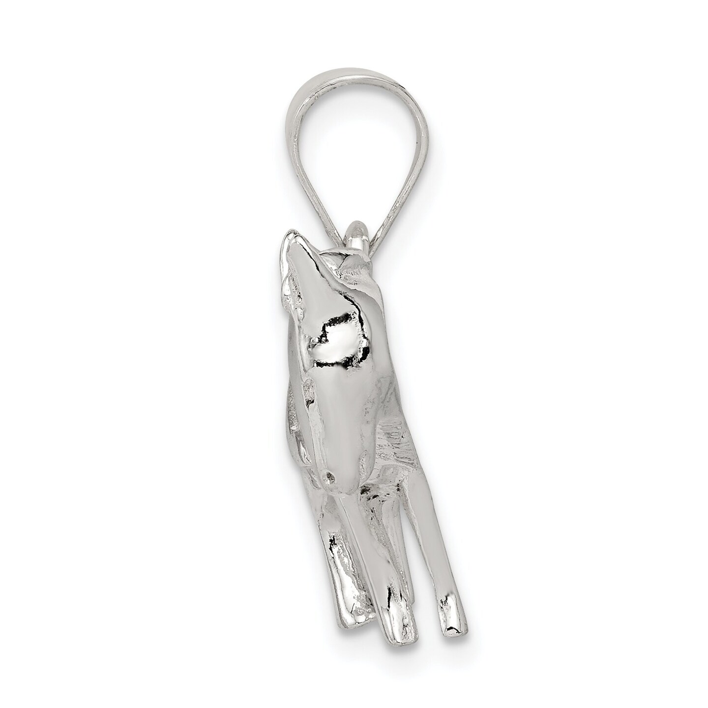 Sterling Silver Donkey Pendant Charm Animal Jewelry 20mm x 21mm
