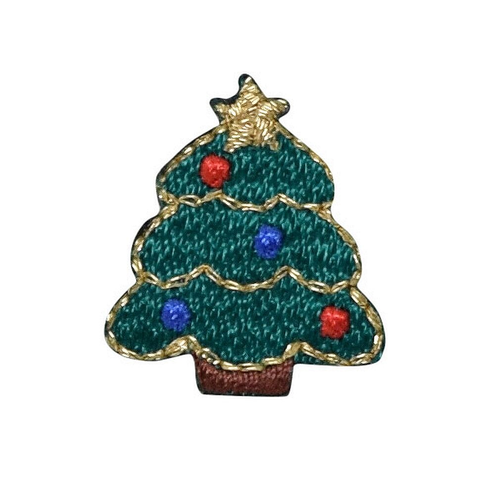 Christmas Tree, Miniature Patches, Embroidered, Iron on Patch