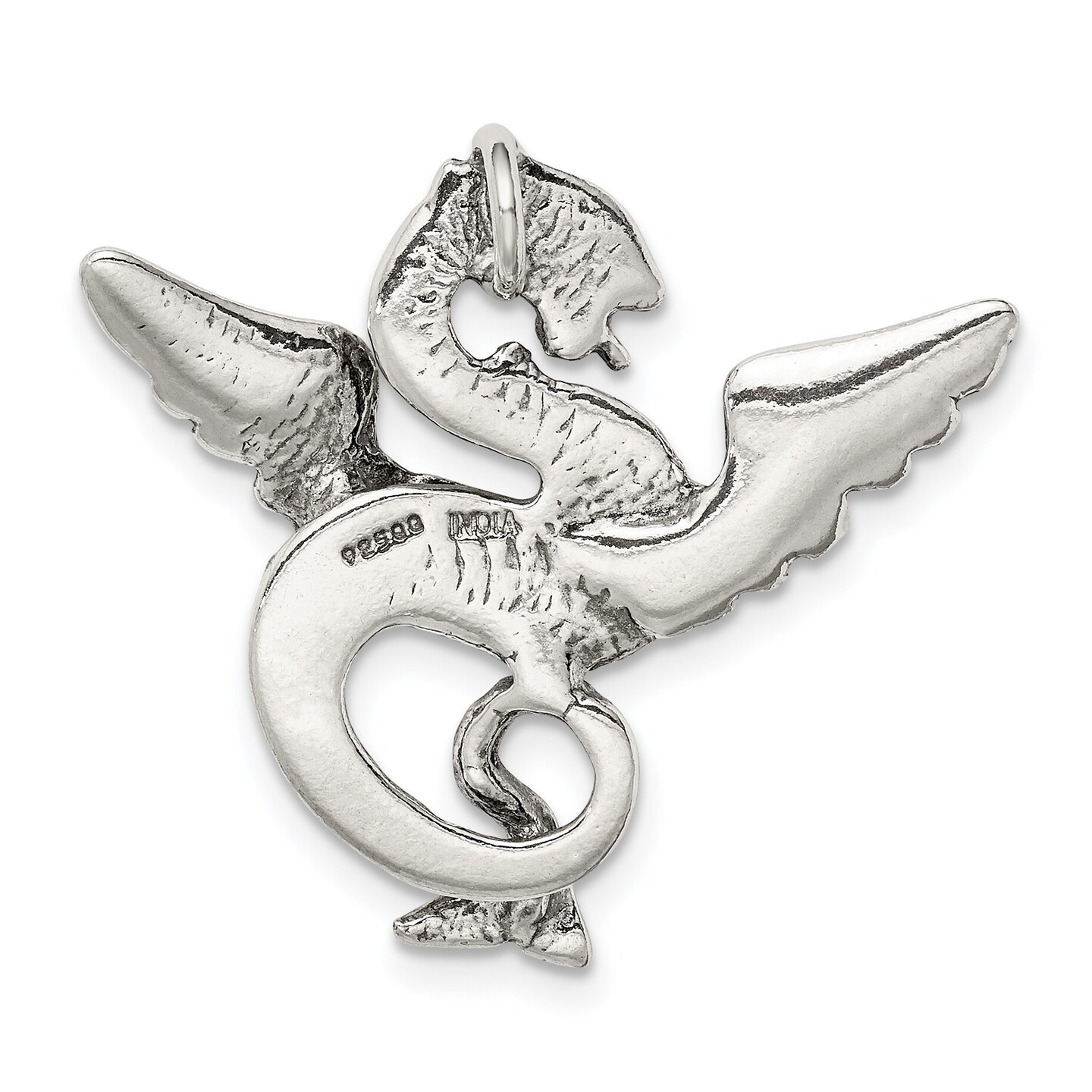 Sterling Silver Dragon Charm Jewerly 28mm x 26mm