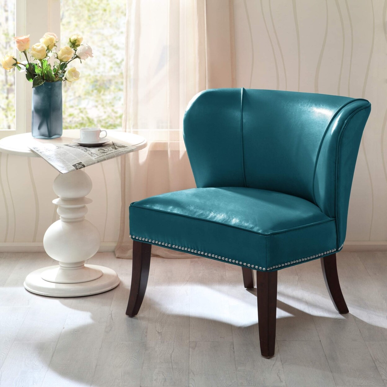 Madison Park Armless Accent Chair Hilton/Blue