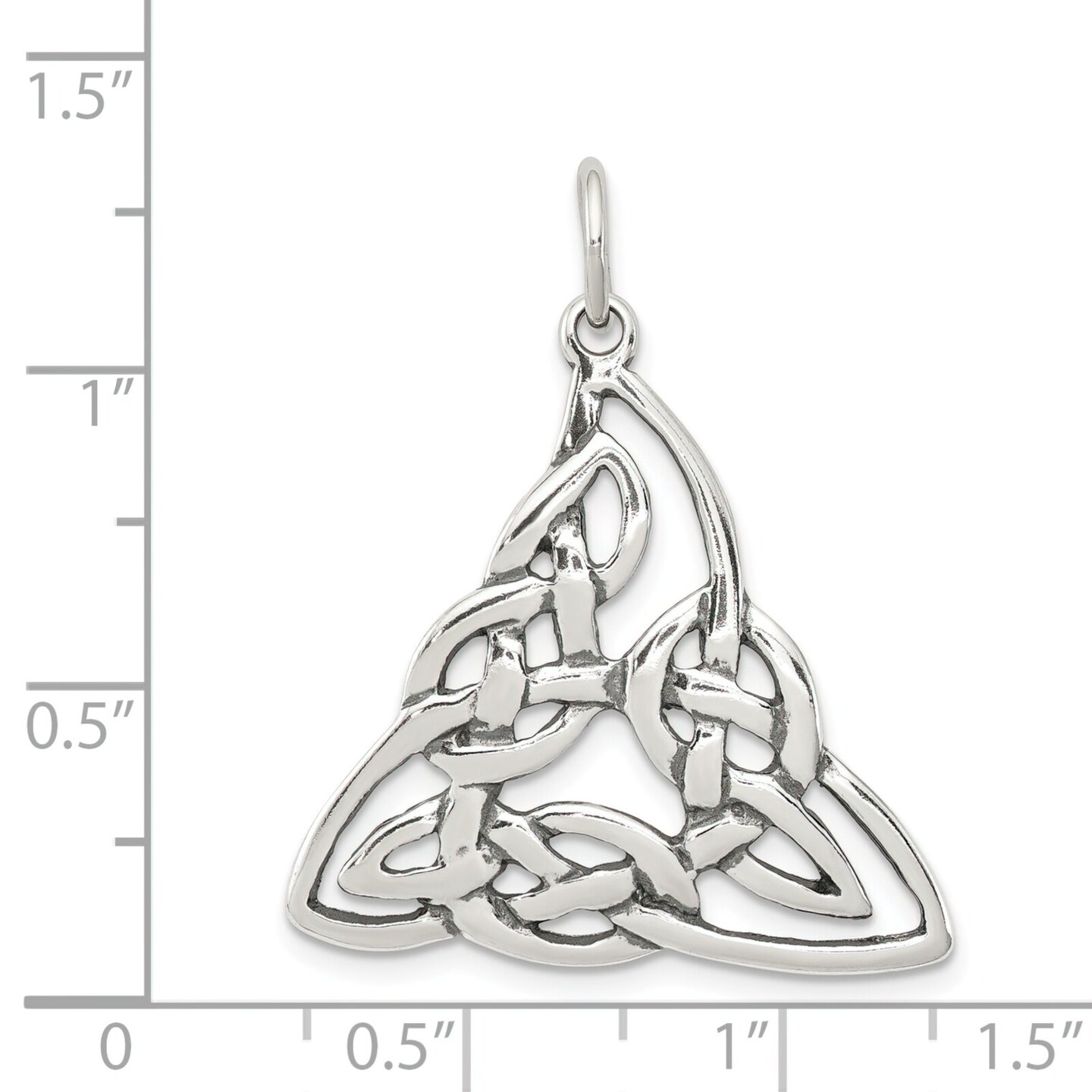 Sterling Silver Celtic Knot Charm Pendant Jewelry 34mm x 28mm