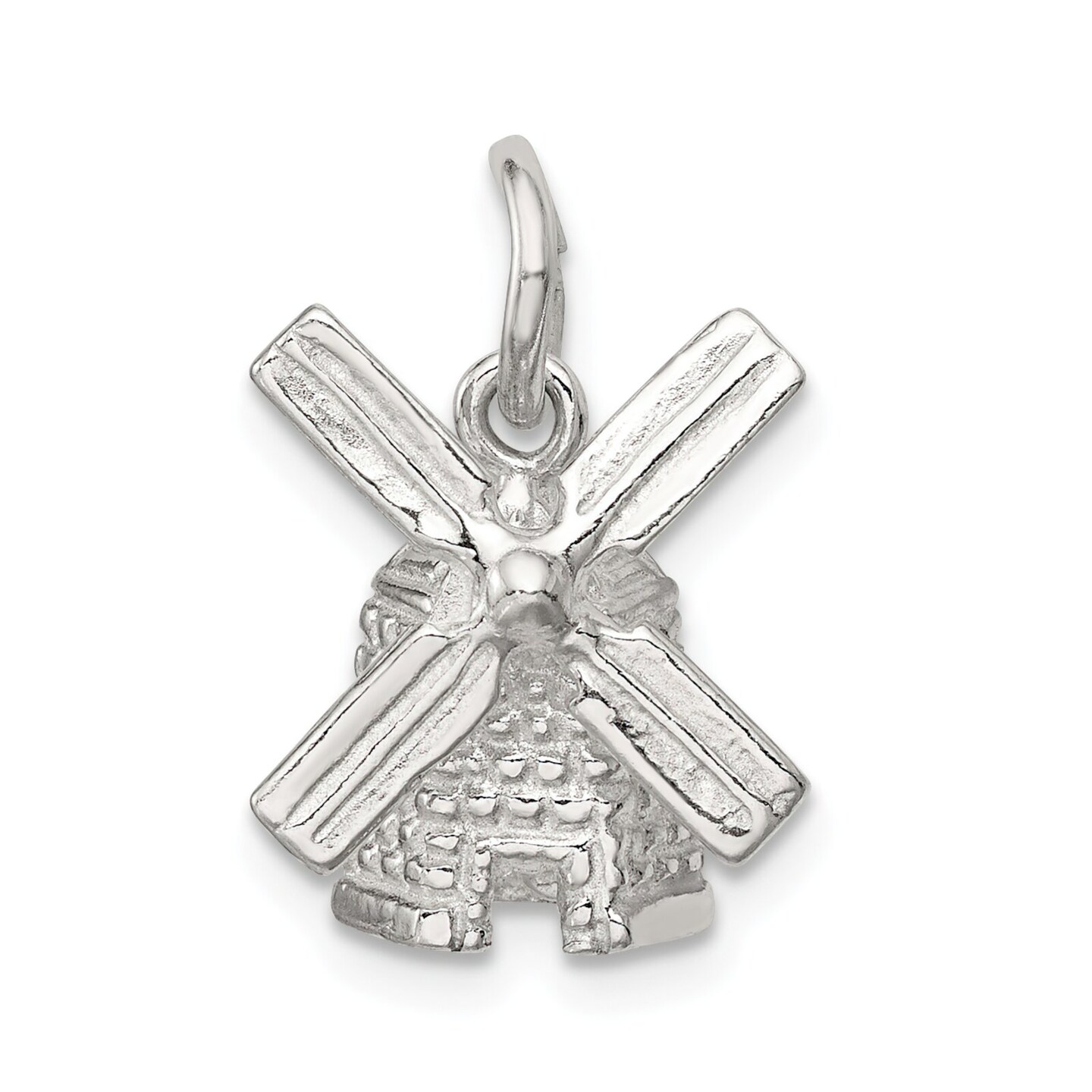 Sterling Silver Windmill Charm Pendant Farm Jewelry 15mm x 12mm