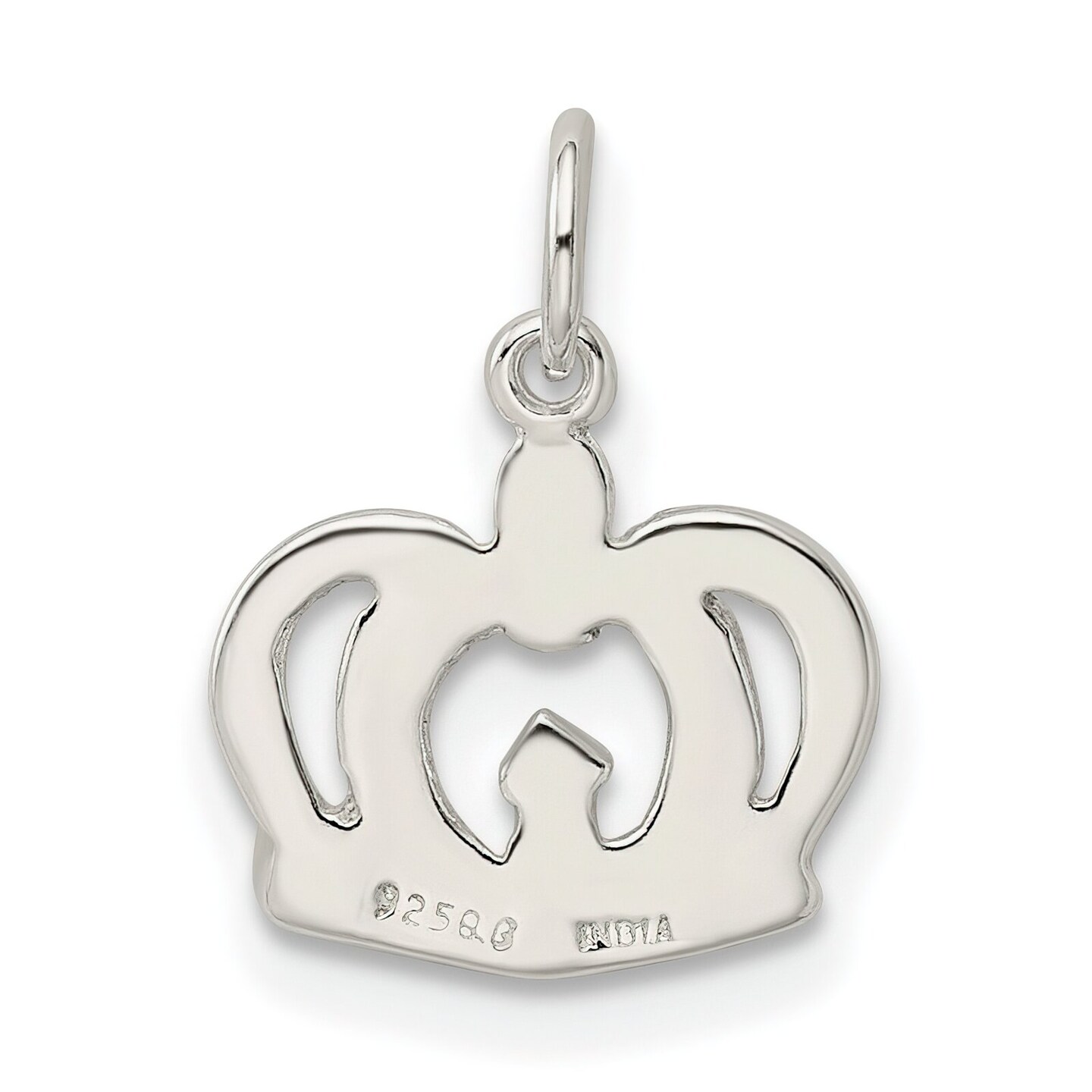 Sterling Silver Crown Charm Jewelry Royalty Pendant 12mm x 12mm
